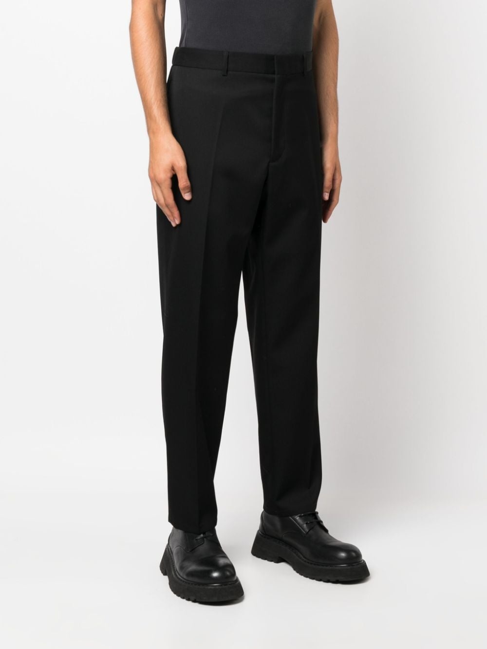 straight-leg wool trousers - 3