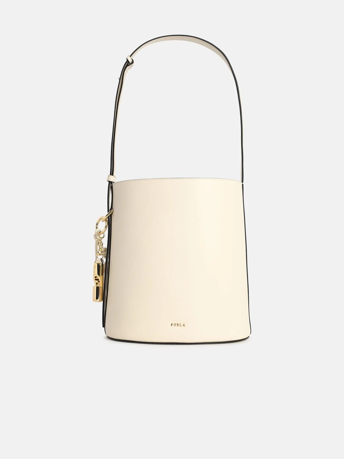 CREAM LEATHER 'ROXIE' BUCKET BAG - 1