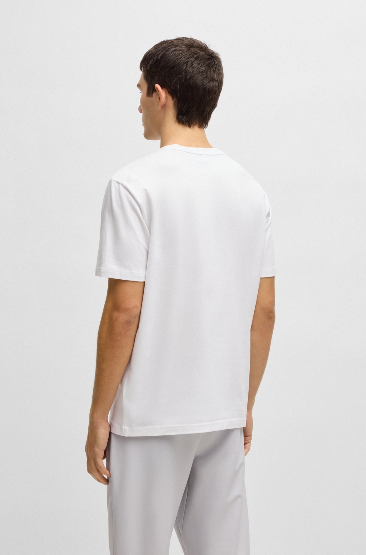 STRETCH-COTTON T-SHIRT WITH PHOTO-PRINT LOGO - 5