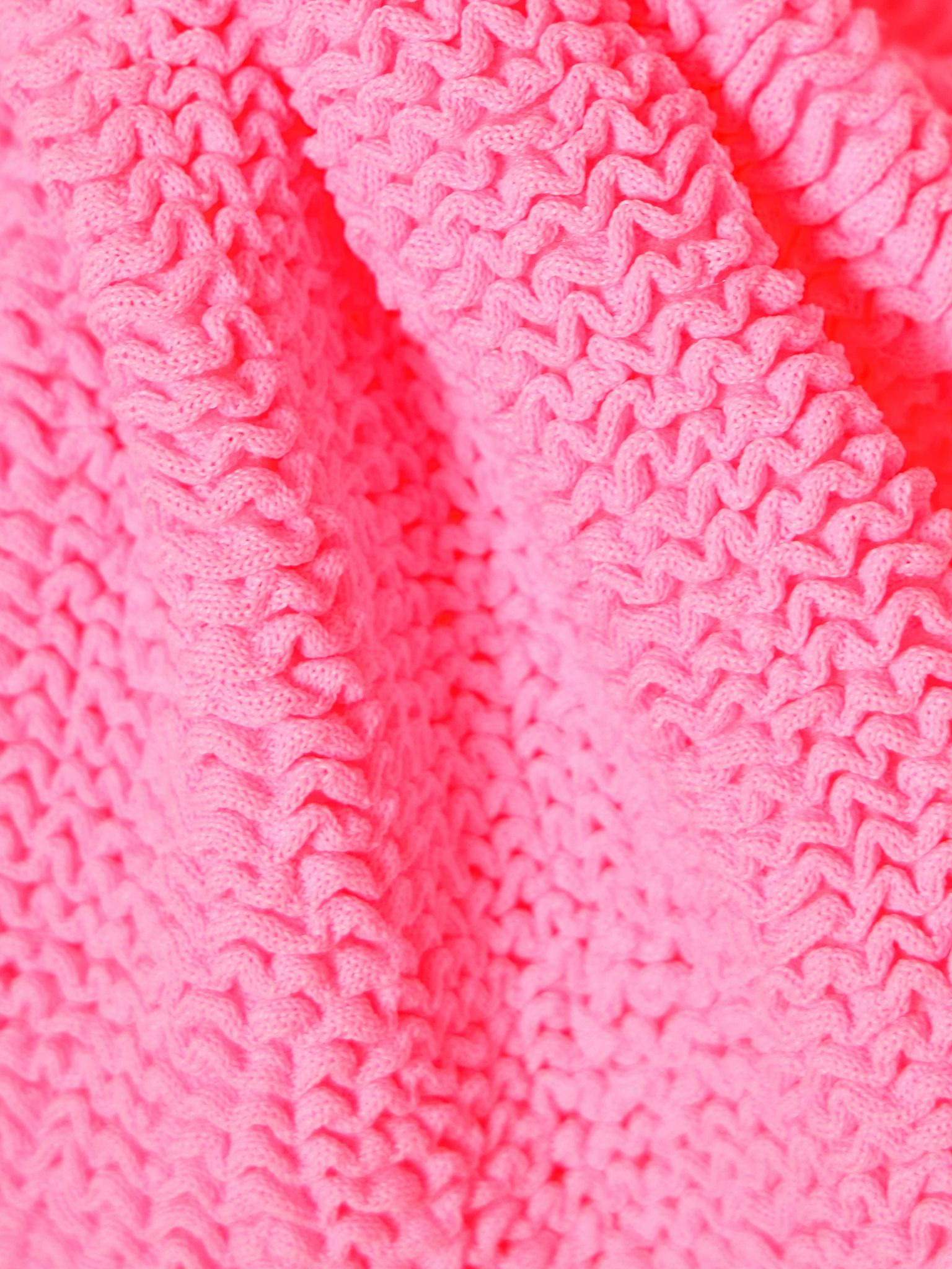 Tina twist-front seersucker bandeau bikini Bright pink - 4