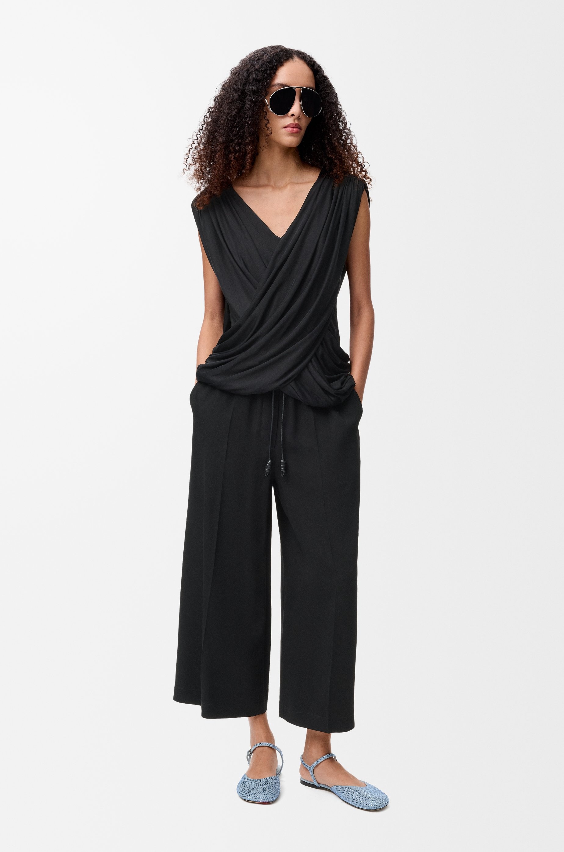 Cropped trousers in stretch viscose - 2