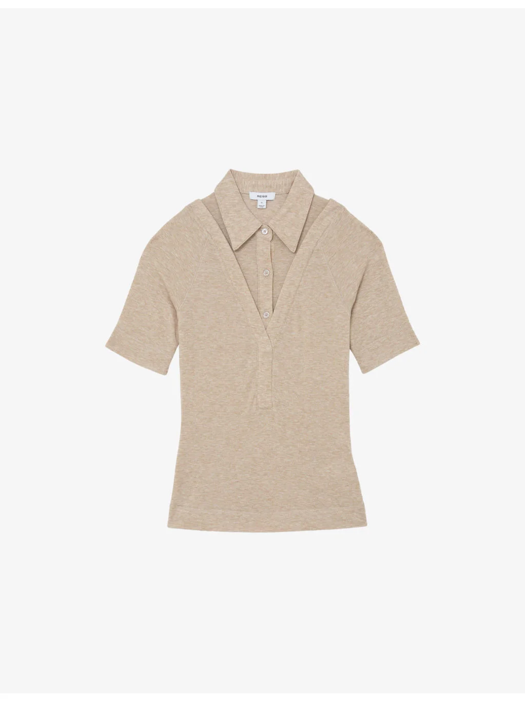 Shona Collar-Insert Stretch-Knit Top - 1