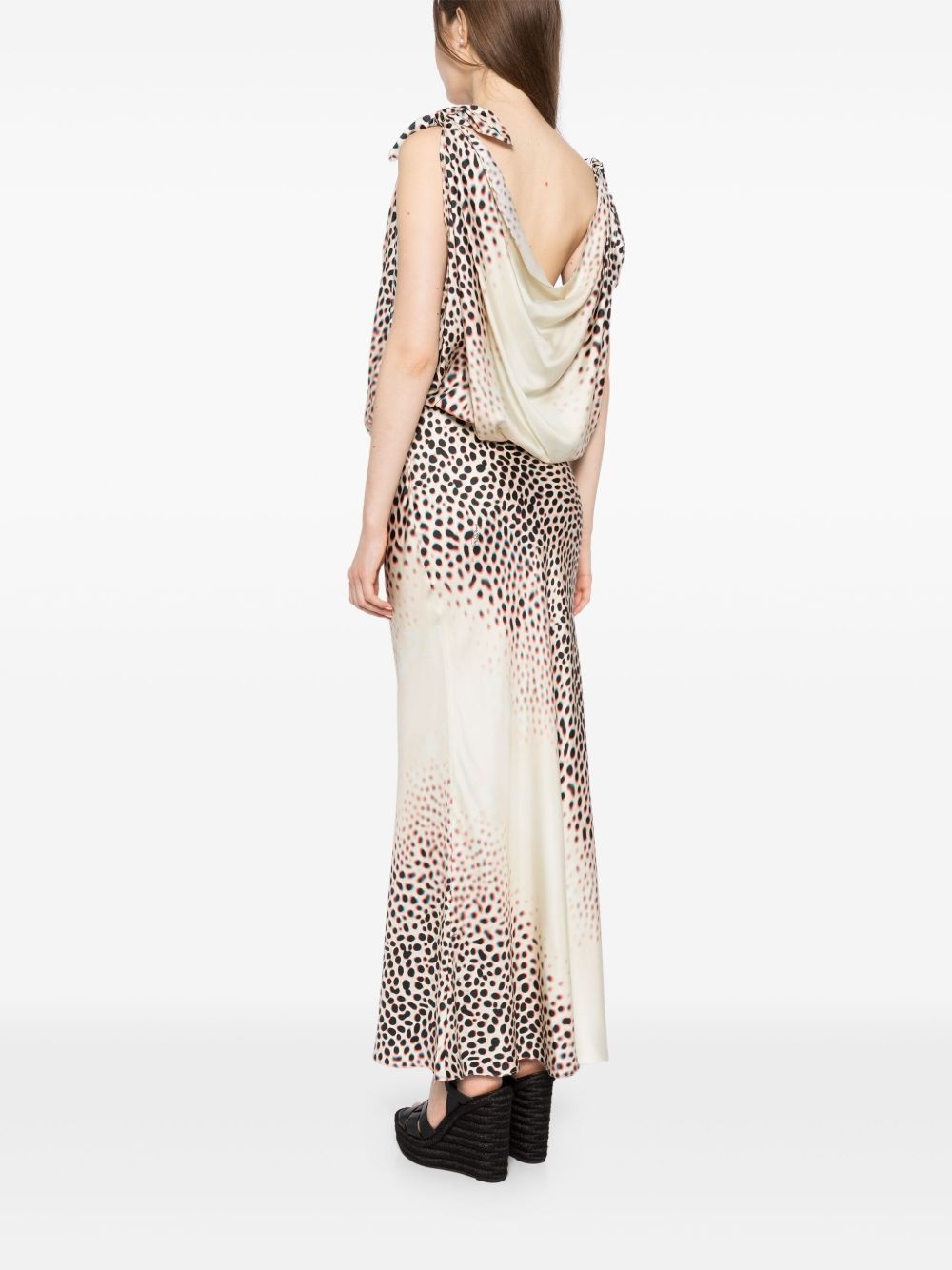 leopard-printed silk dress - 4