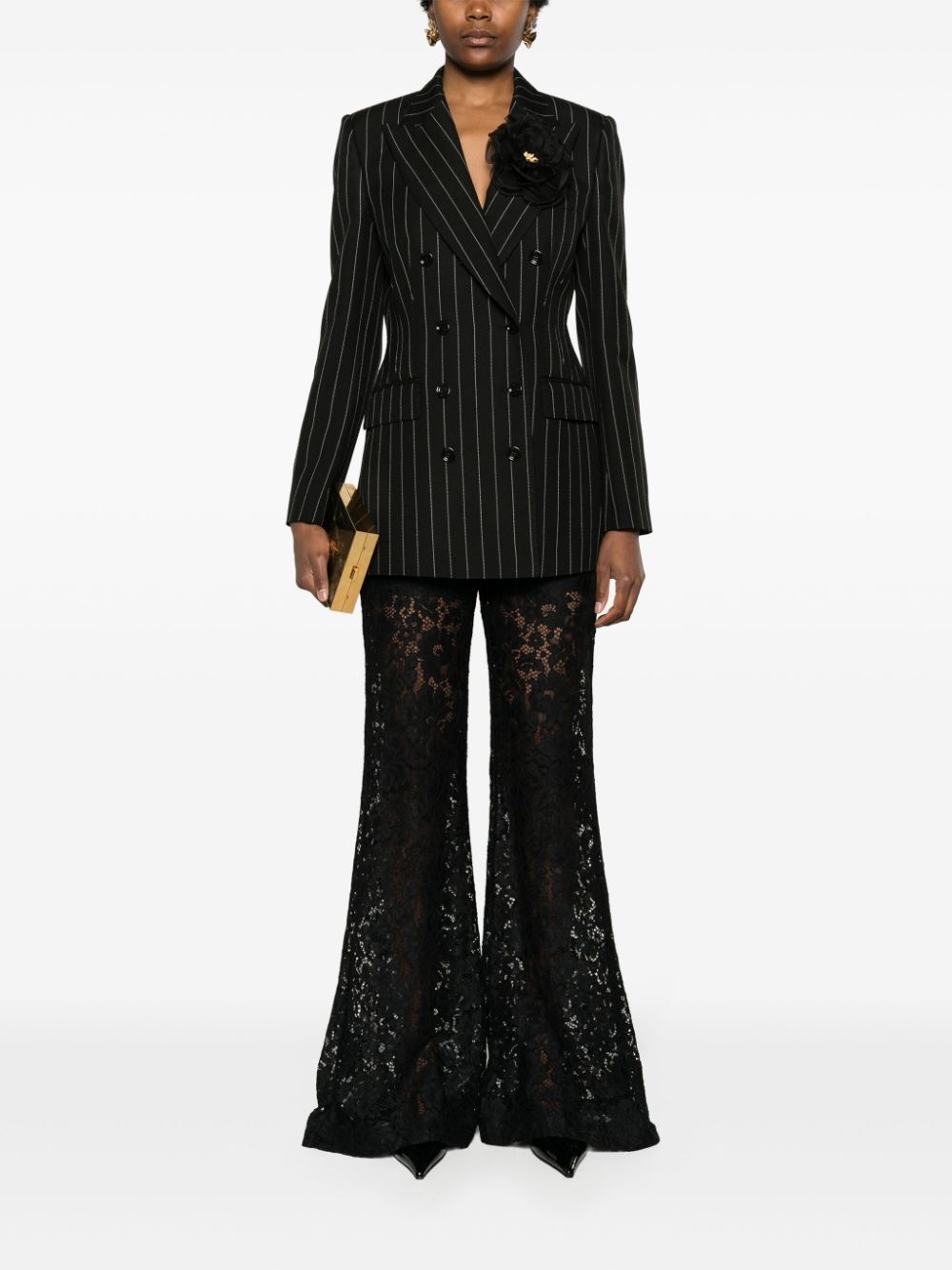 pinstripe double-breasted blazer - 2