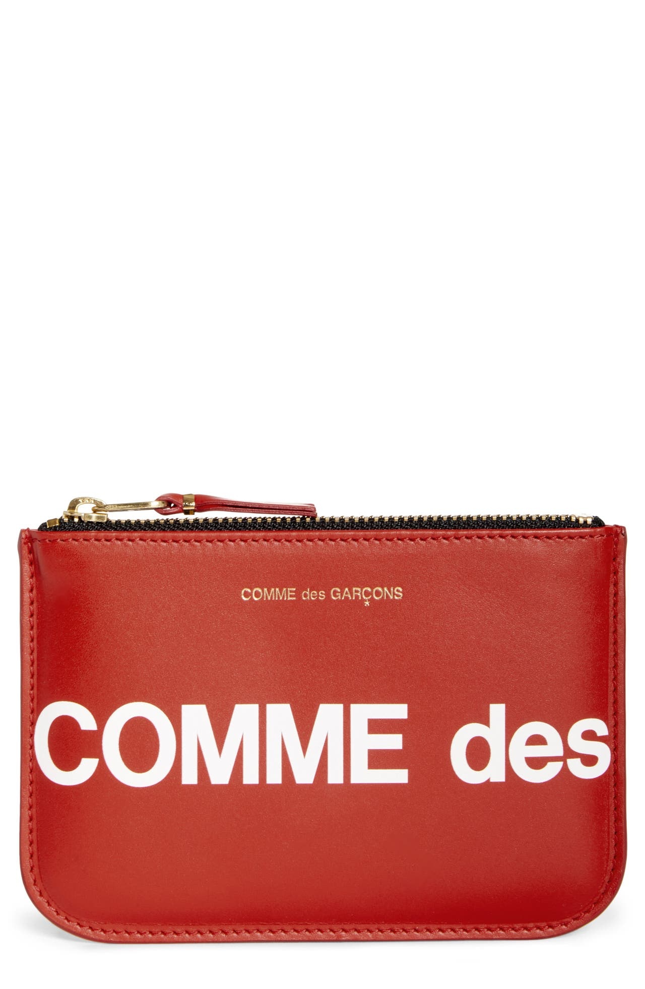 Comme des Garçons Wallets Huge Logo Small Zip Pouch in Red at Nordstrom - 1