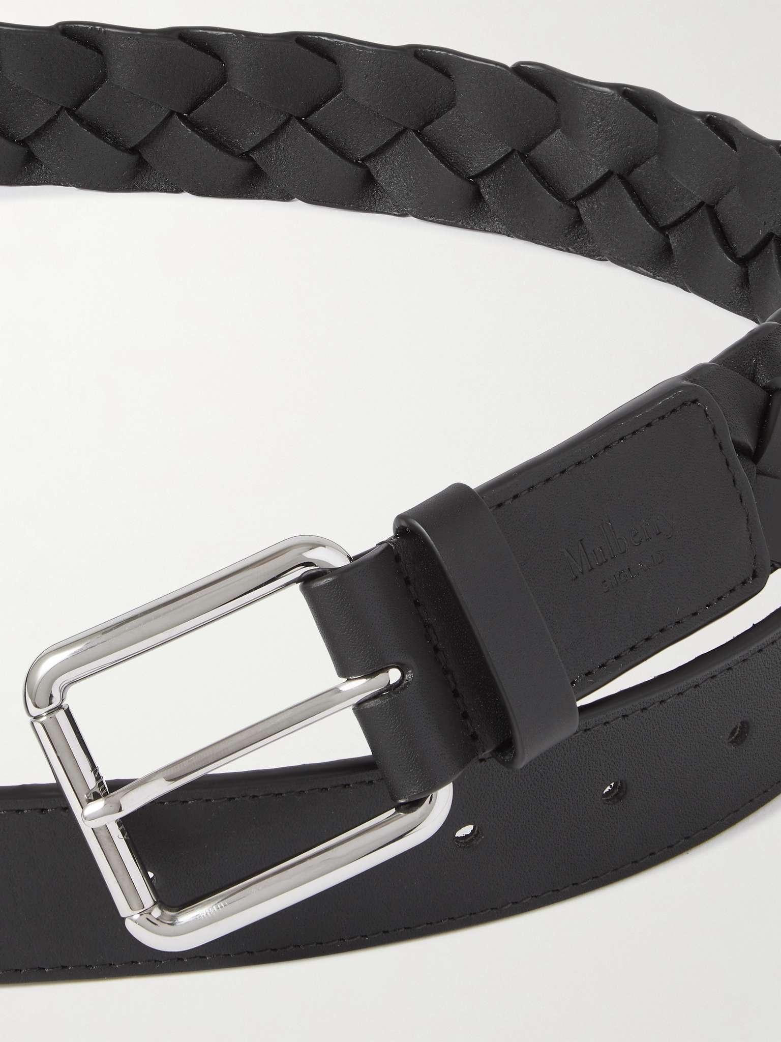 4cm Braided Leather Belt - 2