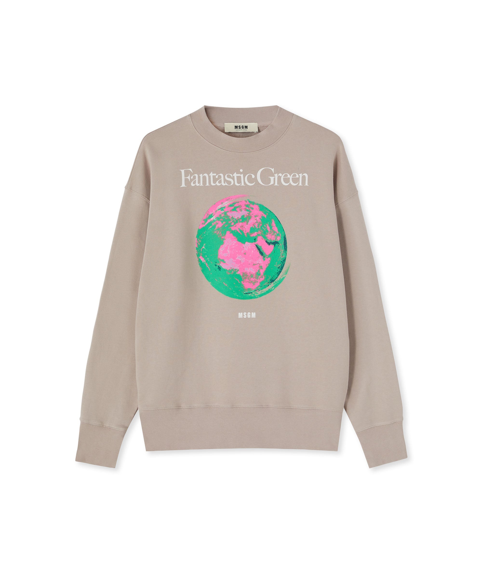 Organic cotton crewneck sweatshirt from the MSGM Fantastic Green Capsule - 1