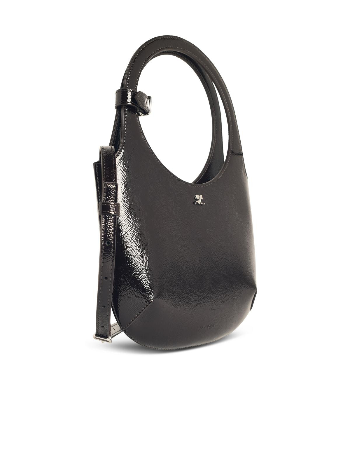 Courreges 'Holy Naplack' Black Leather Bag Women - 2