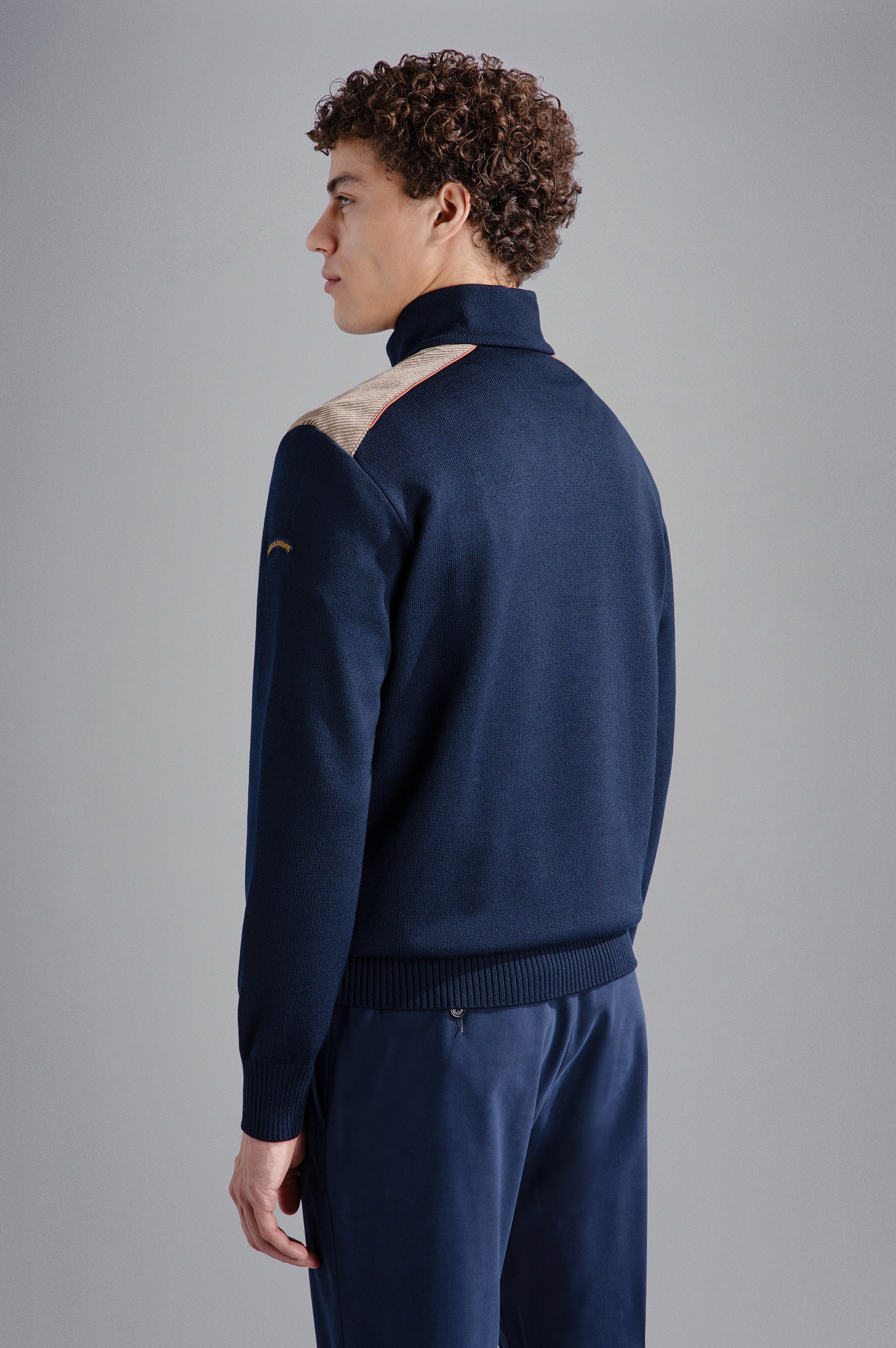 WOOL SWEATER WITH VELVET DETAILS - 3