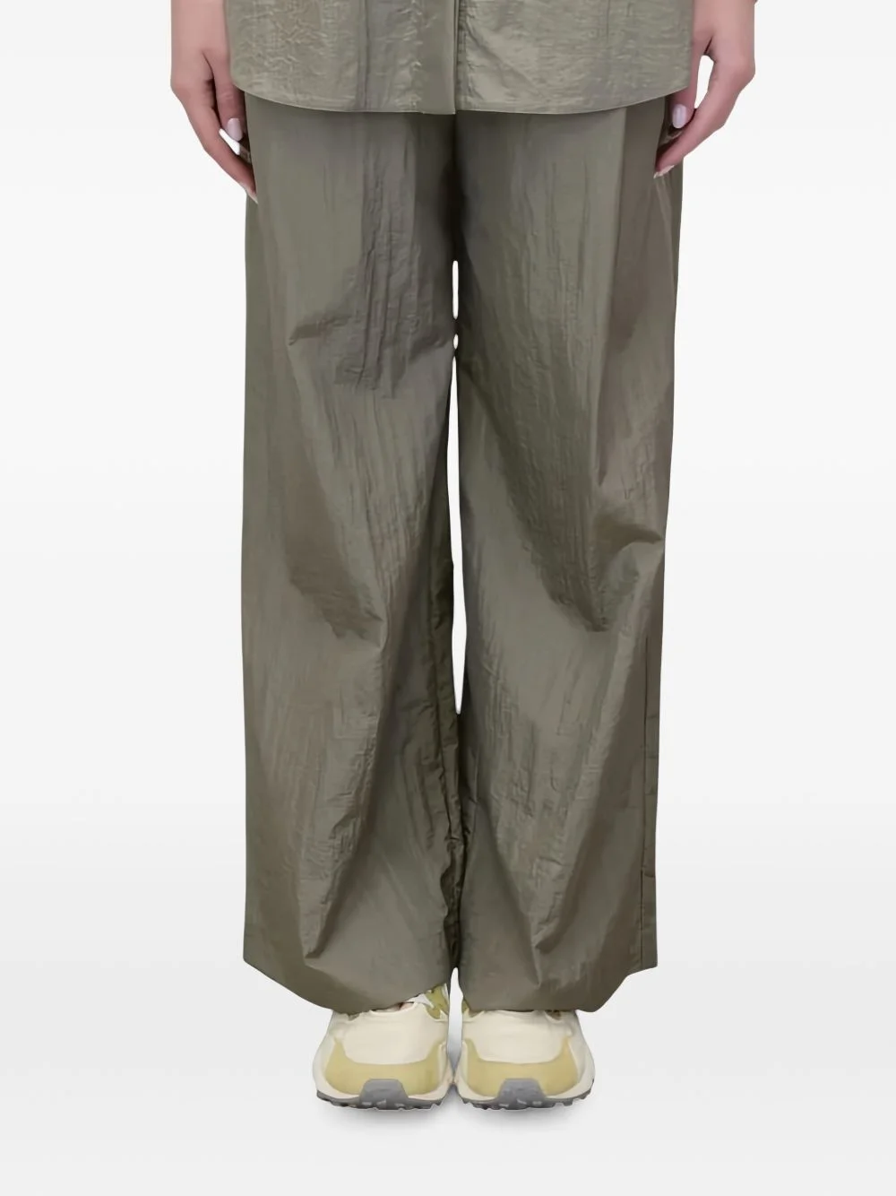 crinkled wide-leg trousers - 1