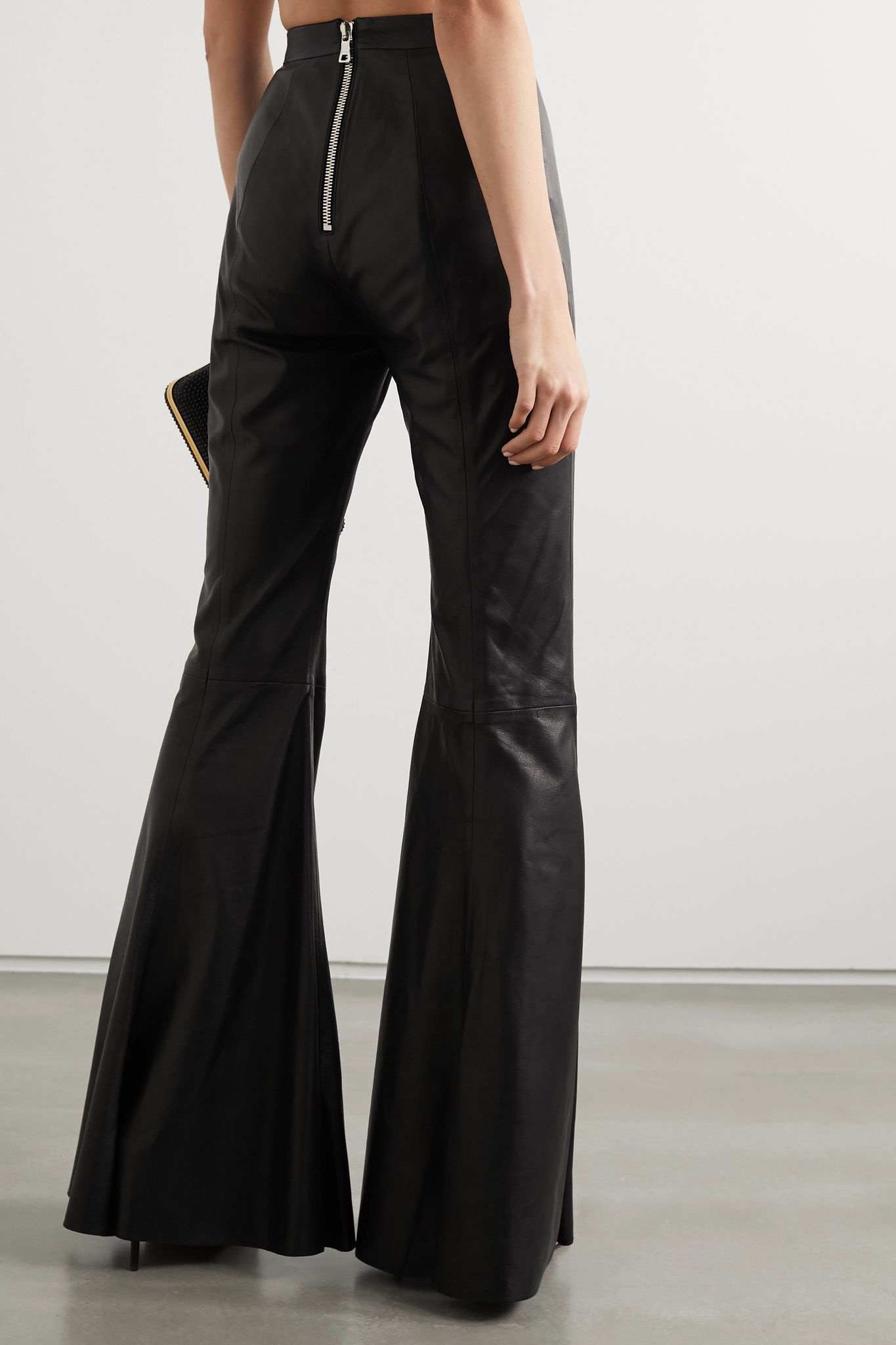 Leather flared pants - 4