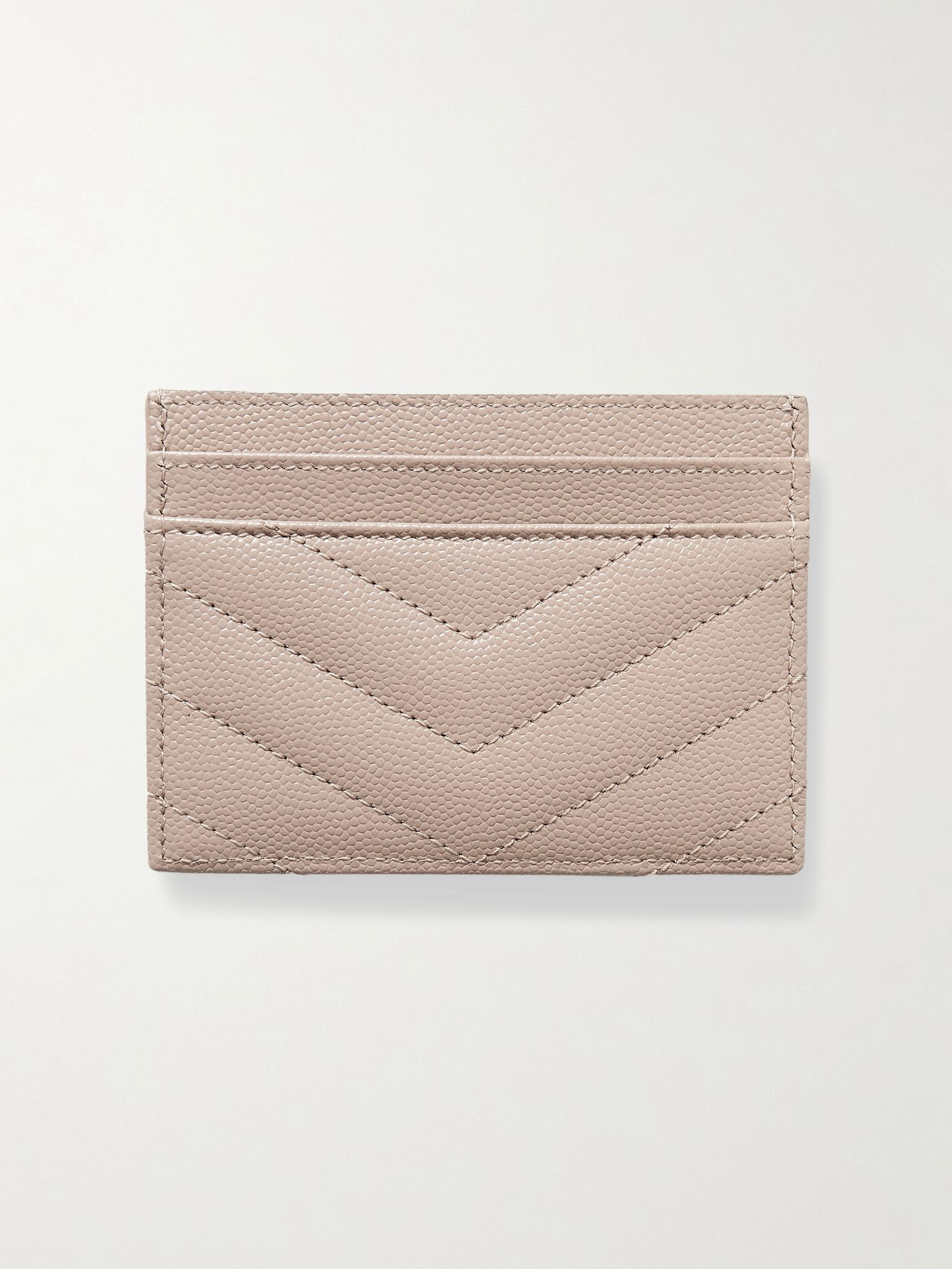 Monogramme quilted textured-leather cardholder Beige - 2