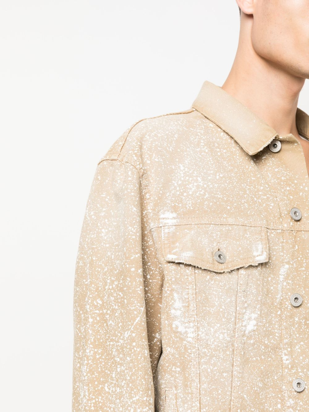 paint-splatter denim shirt jacket - 5