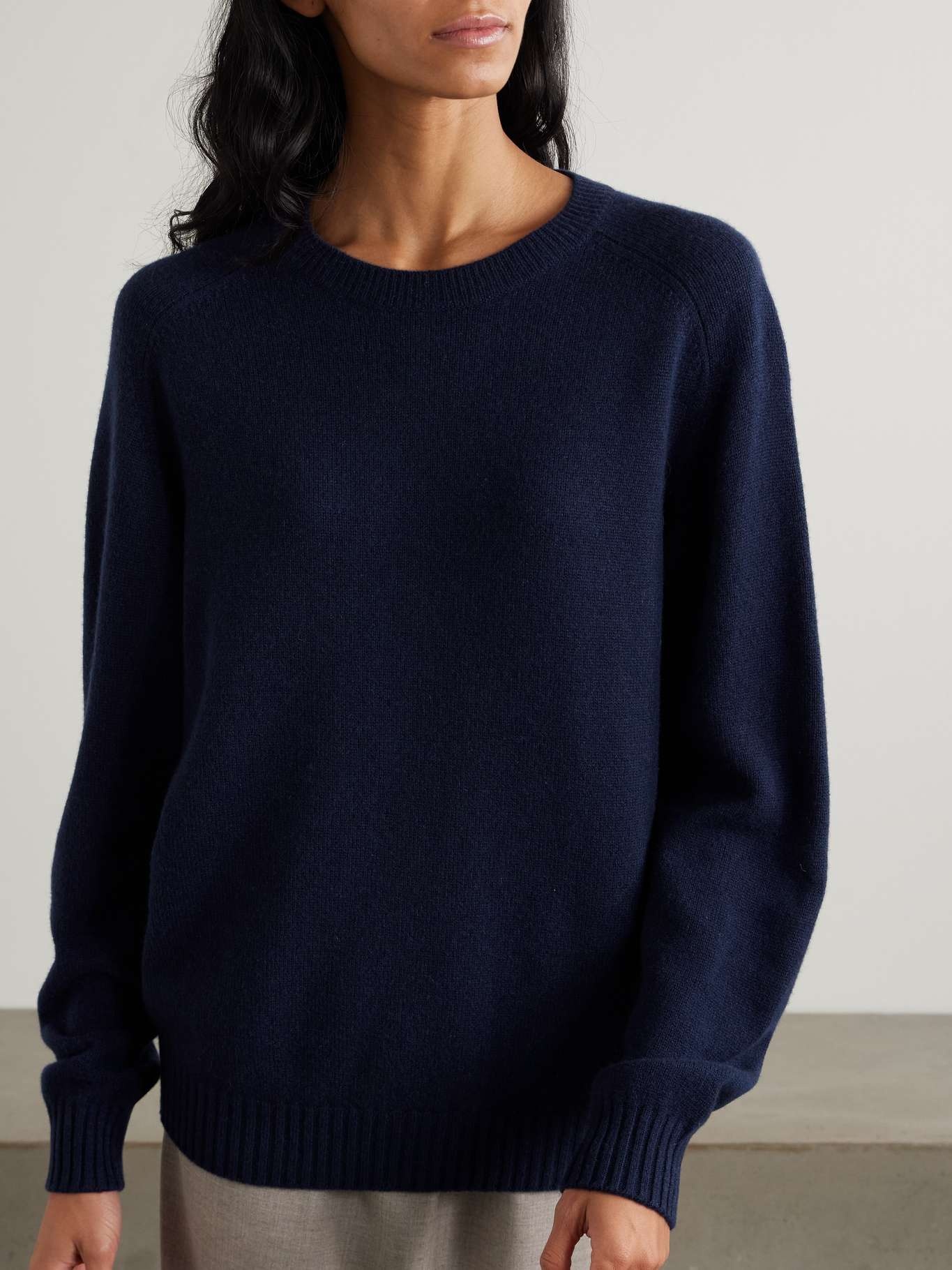 Tie-detailed cashmere sweater Navy - 4