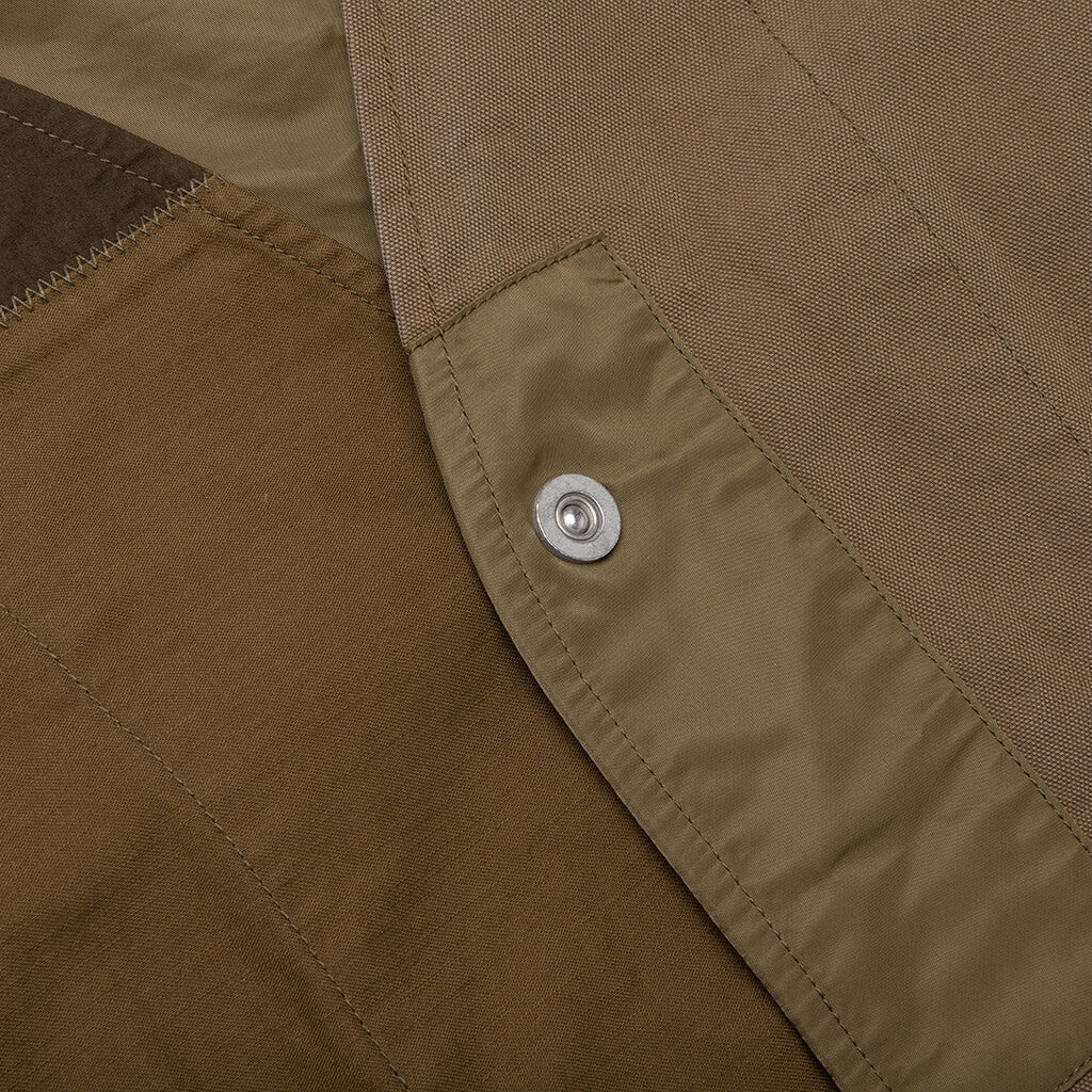 PATCHWORK LINER JACKET - KHAKI MIX - 5