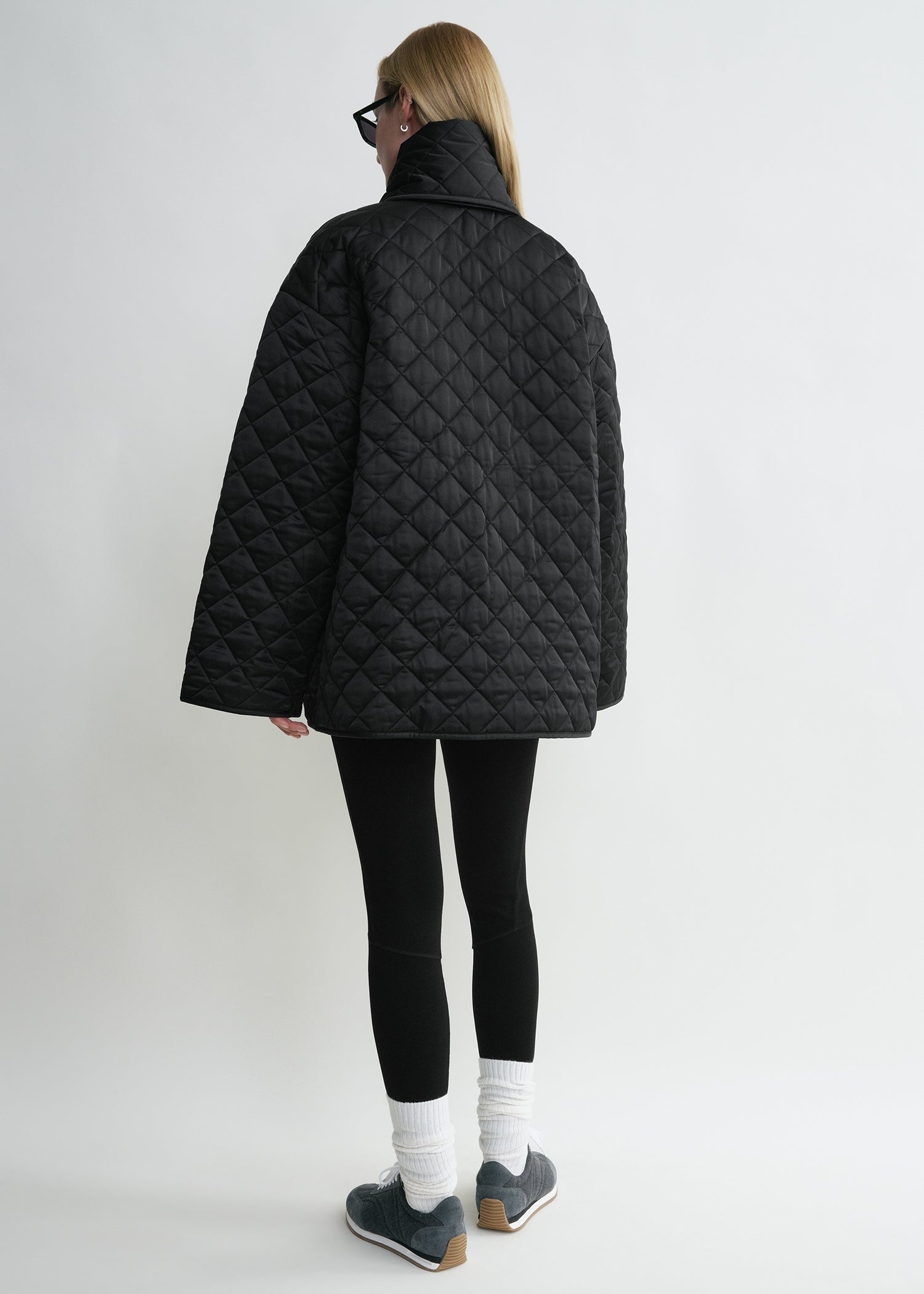 Quilted scarf jacket black - 5