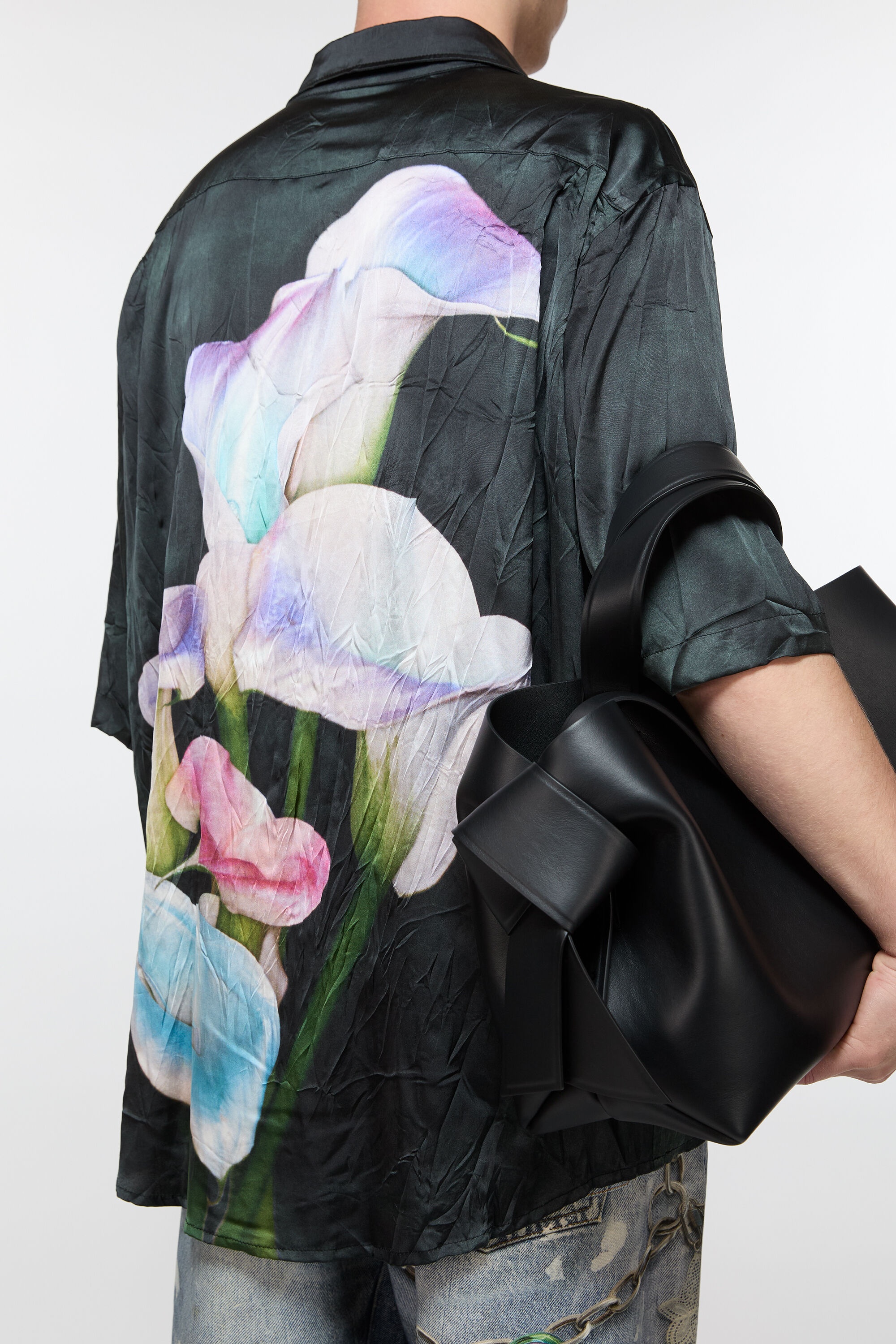 Printed button-up shirt - Black - 4