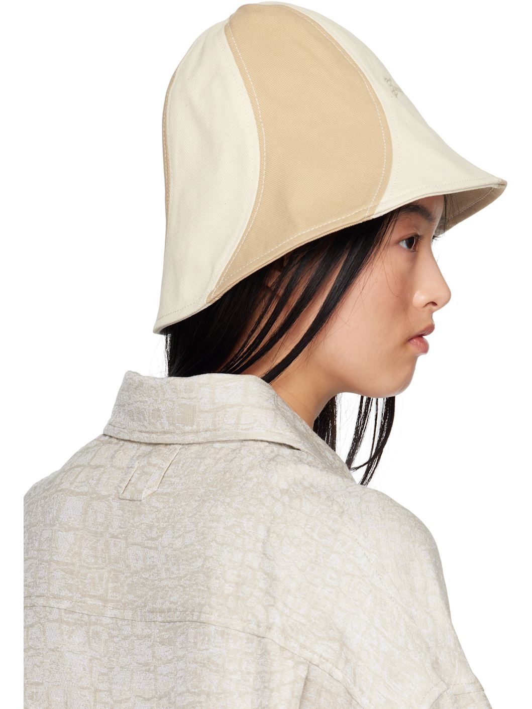 Off-White & Beige La Croisière 'The Gelato' Bucket Hat - 3