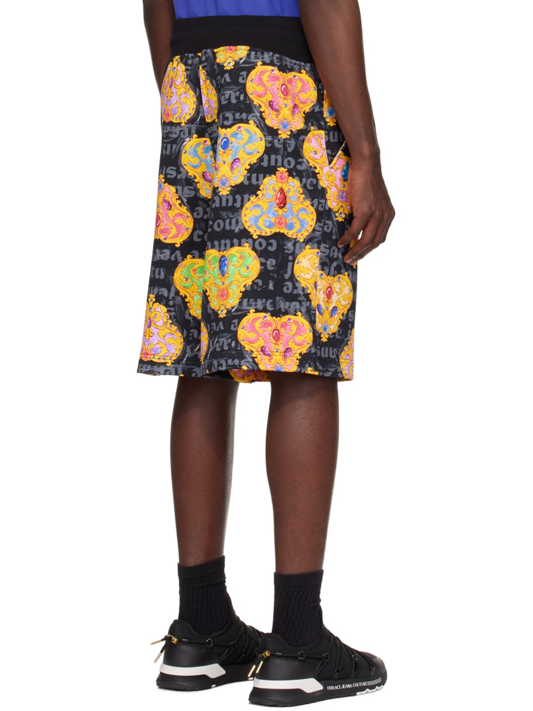 Black & Gold Heart Couture Shorts - 3