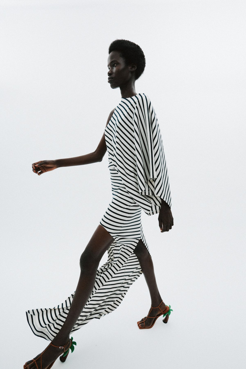 JERSEY DRESS WITH PENCIL SKIRT ECRU NAVY 12