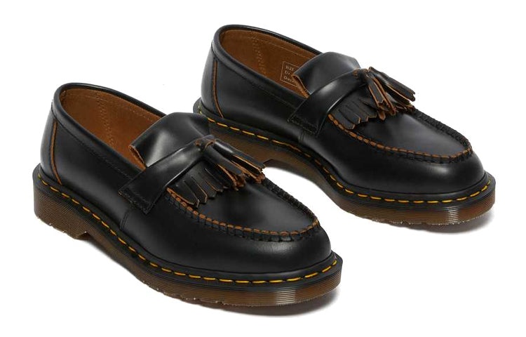 Dr. Martens Vintage Made in England Quilon Leather Tassel Loafers 'Black' 26891001 - 4