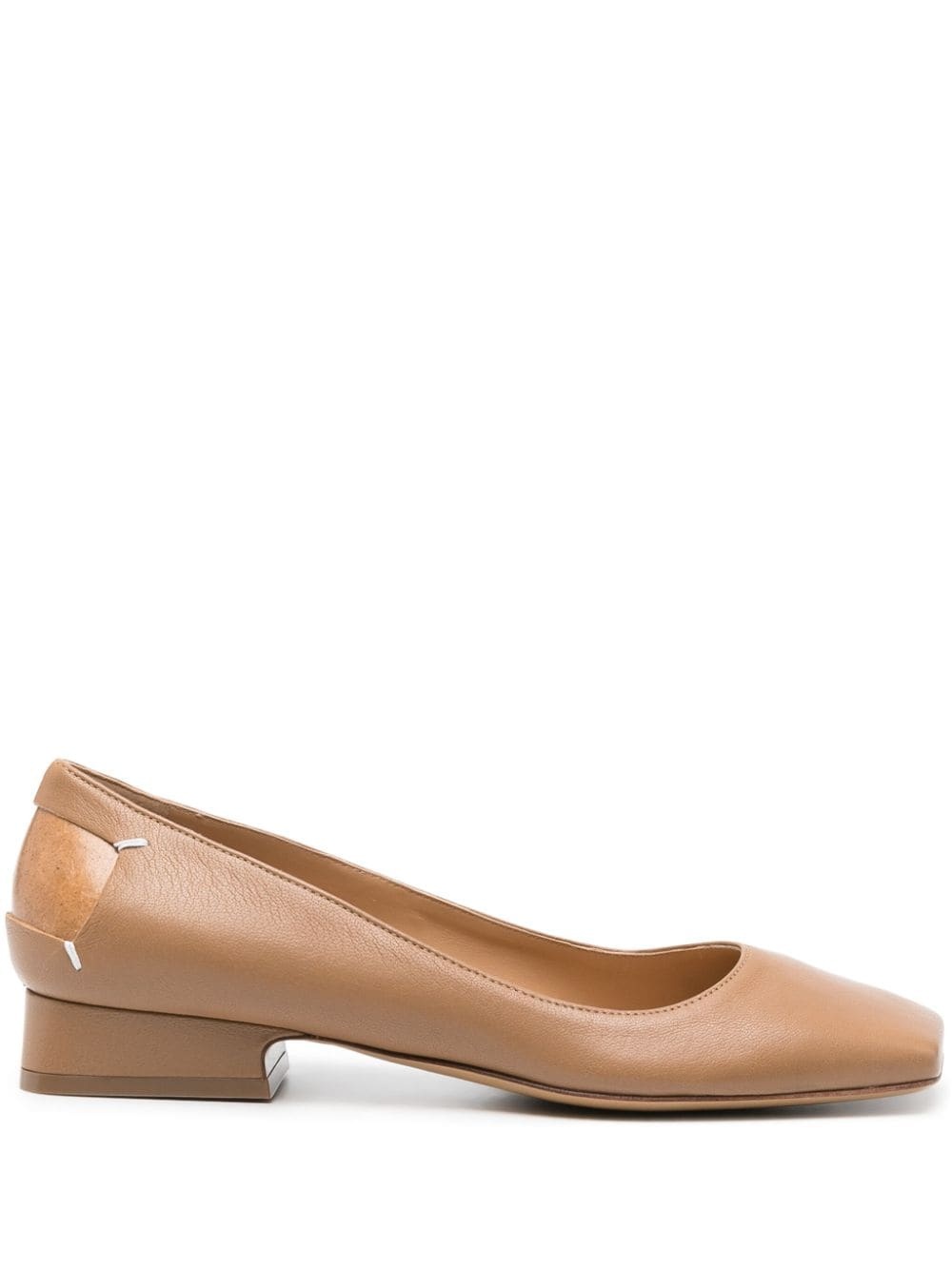 four-stitch leather ballerina shoes - 1