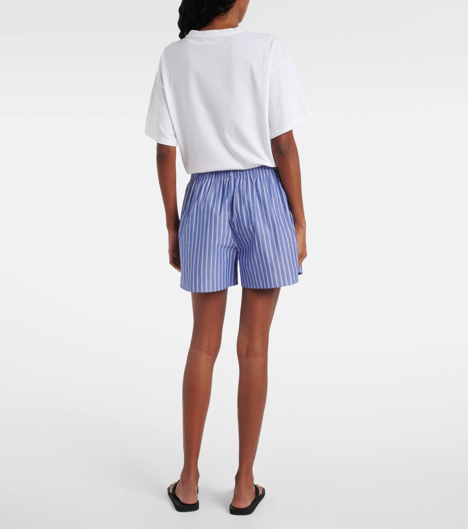 Nicasia striped cotton poplin shorts - 3