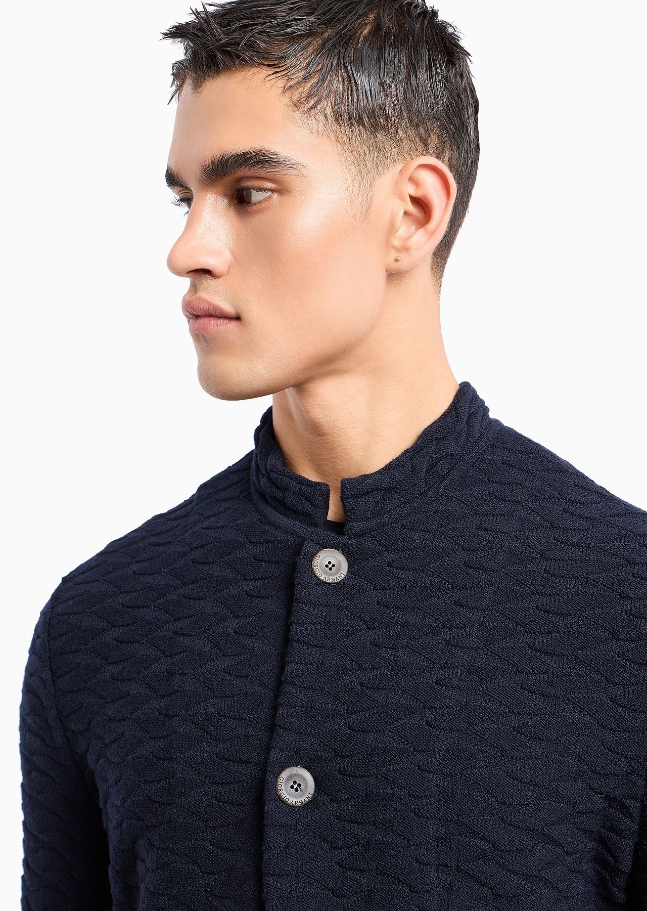 Single-breasted, knit virgin-wool jacket - 5