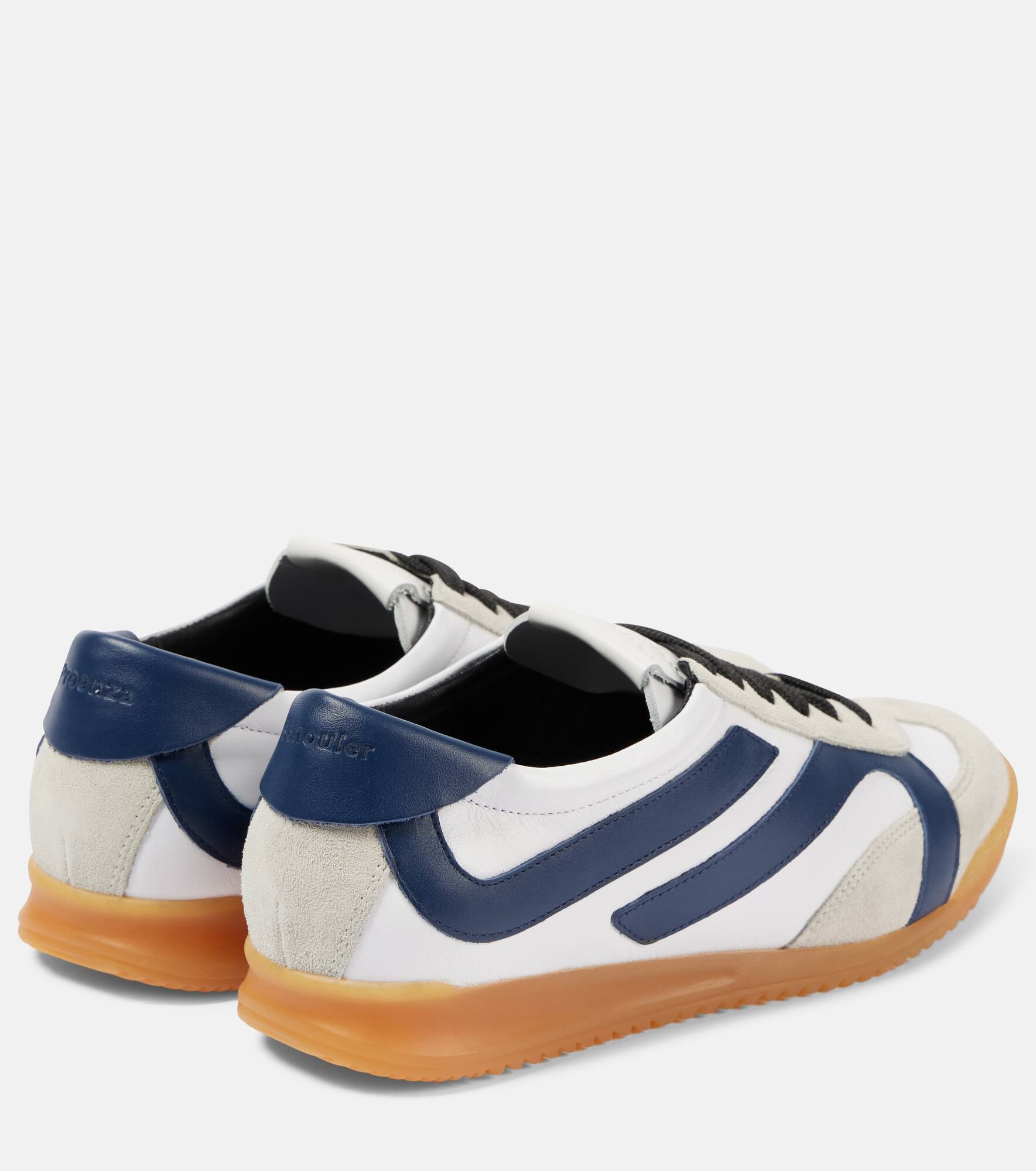 Track suede-trimmed leather sneakers - 2
