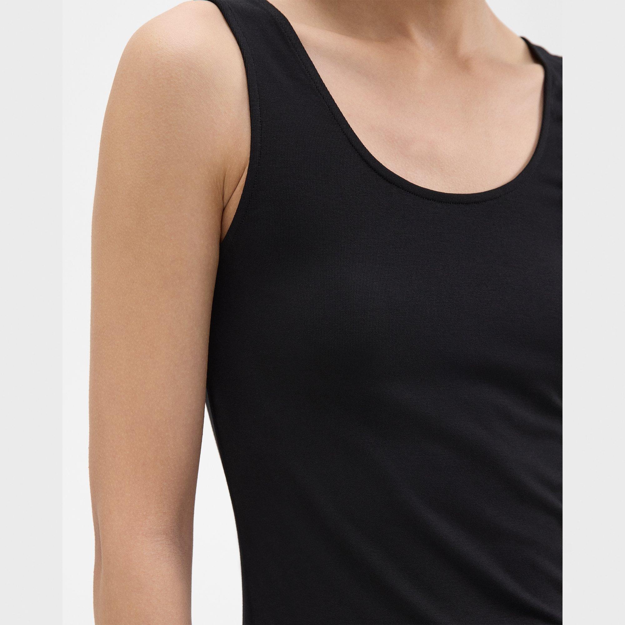 Scoop Neck Tank Top in Rib Knit Viscose - 5