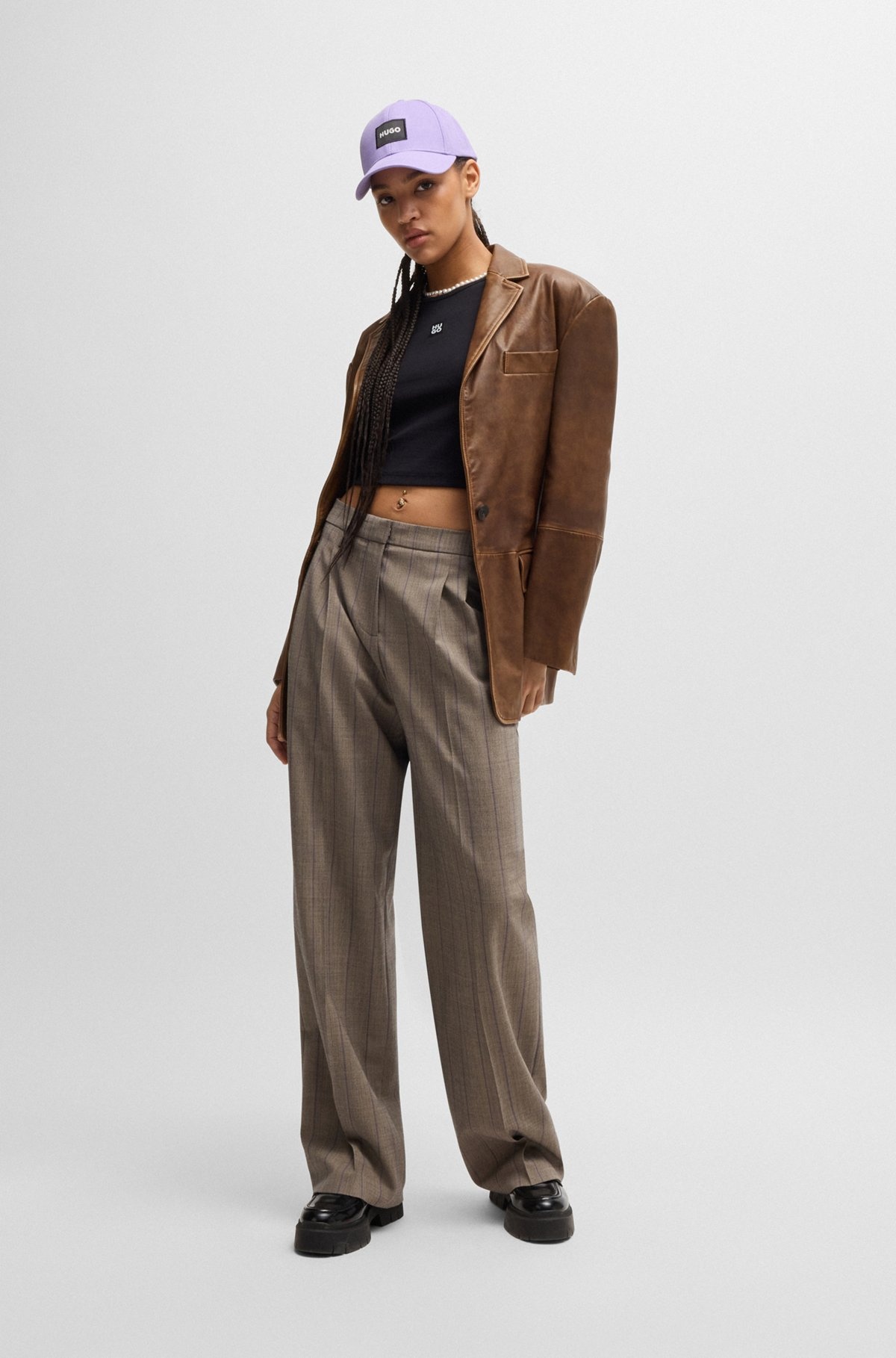 RELAXED-FIT JACKET IN VINTAGE-EFFECT LEATHER - 3