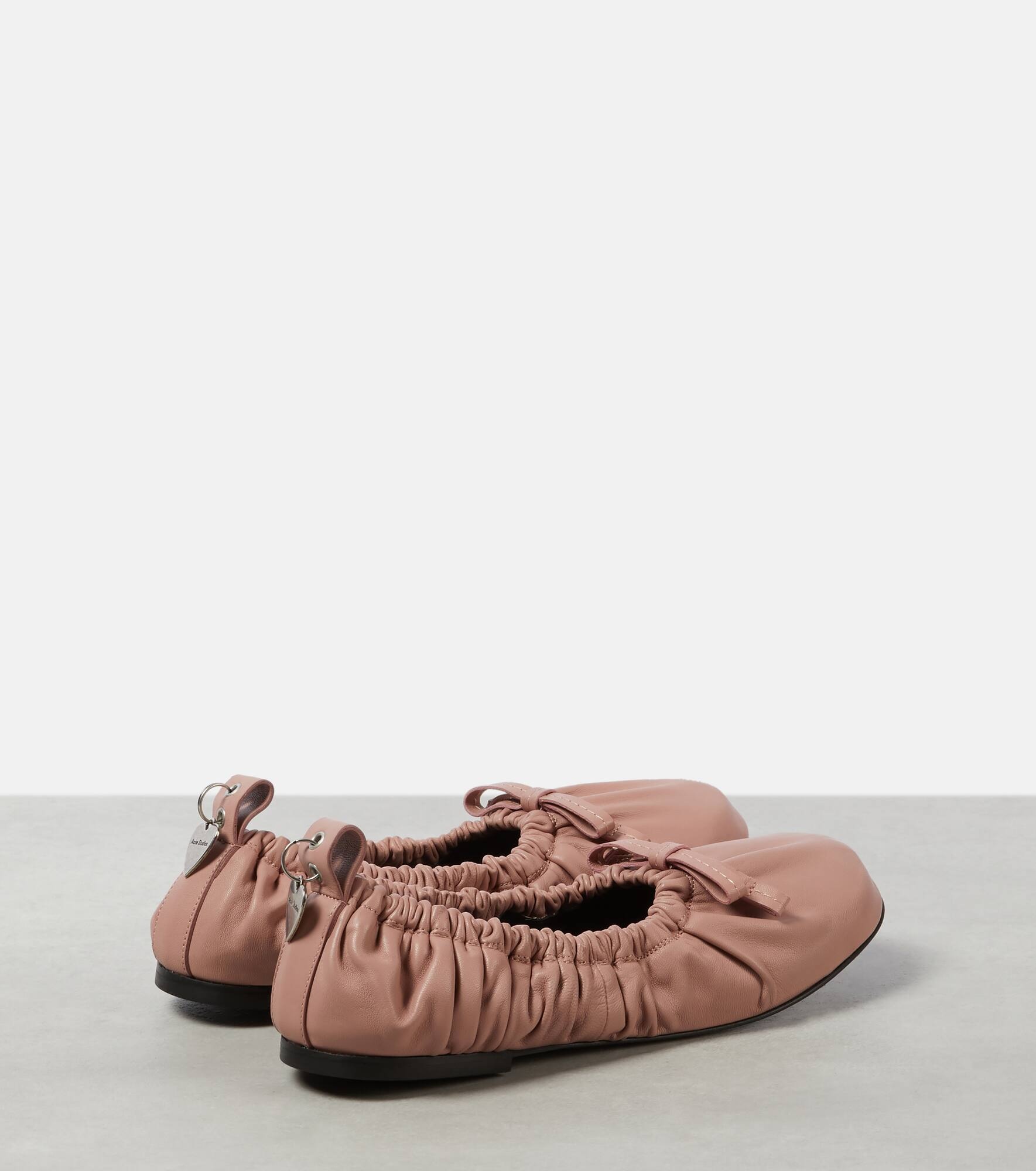 Bow-detail leather ballet flats - 3