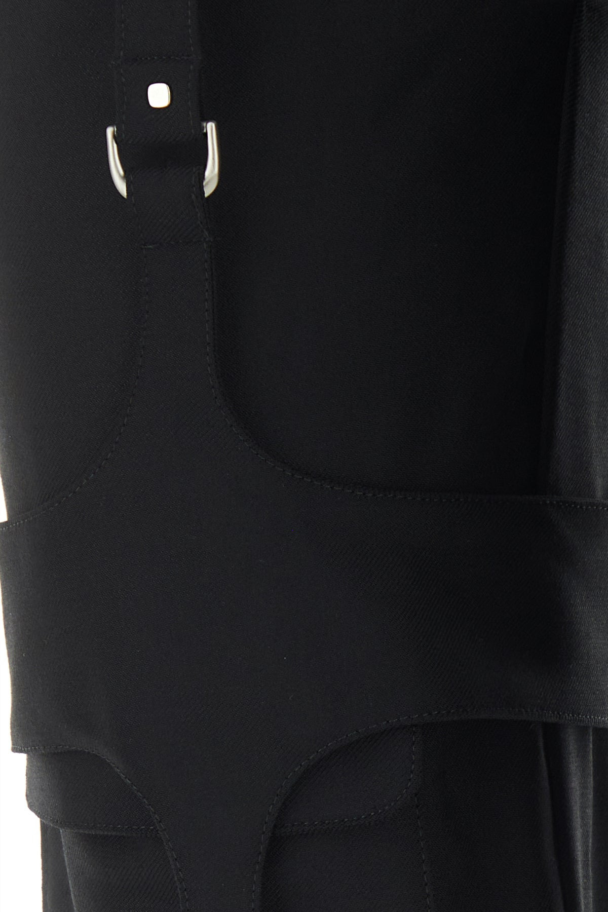 Black stretch polyester blend cargo pant - 3