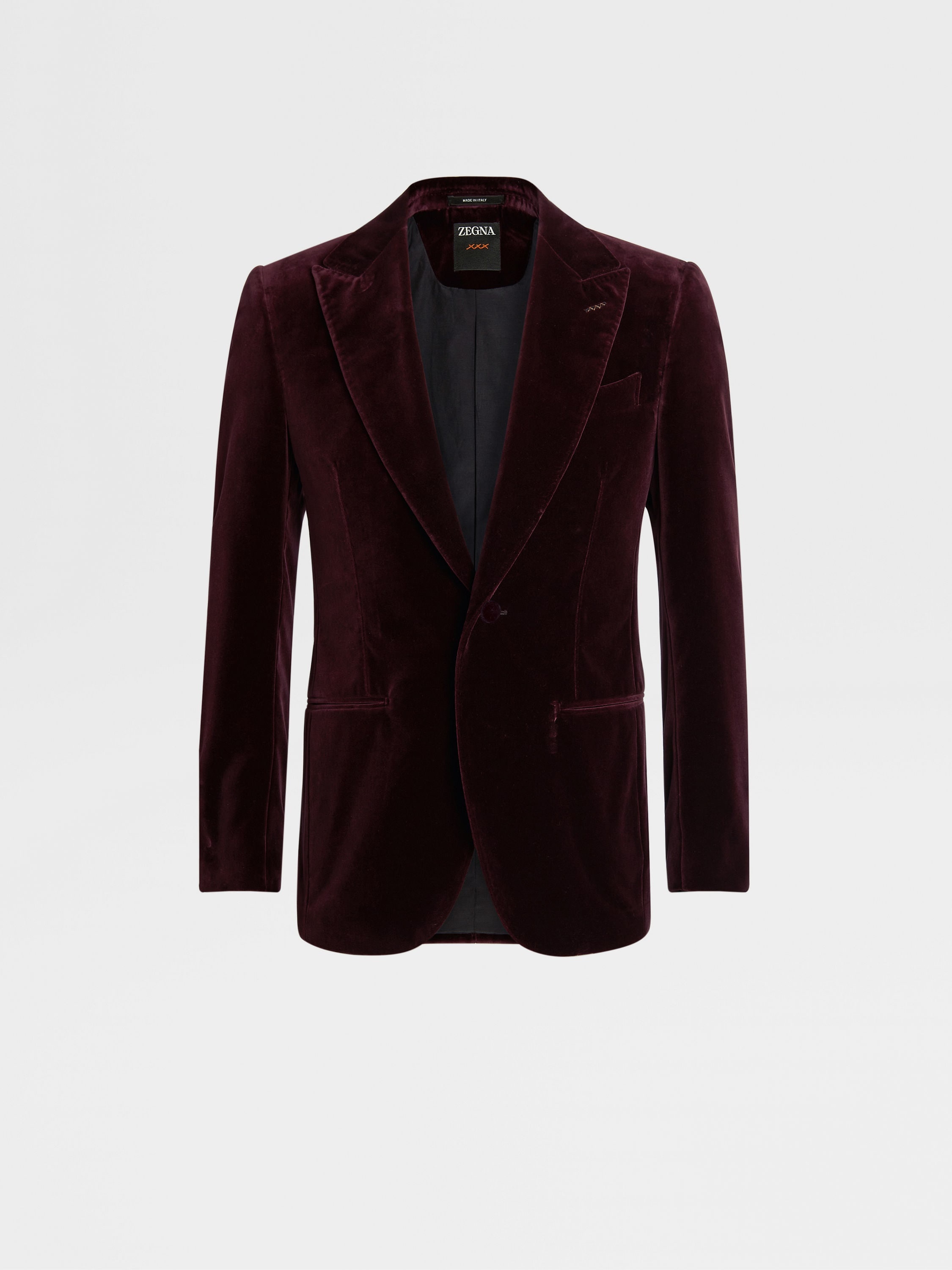 DARK BURGUNDY COTTON EVENING JACKET - 1