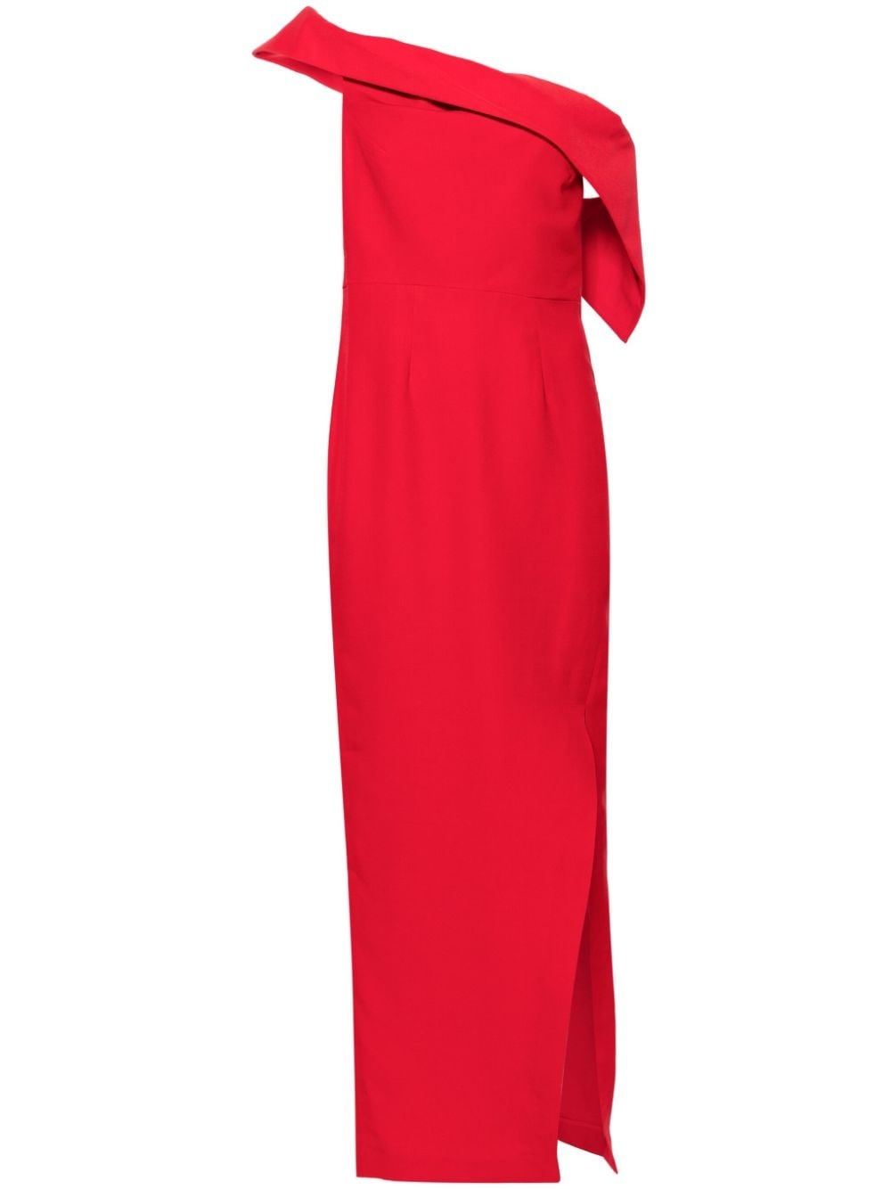 off-shoulder crepe gown - 1