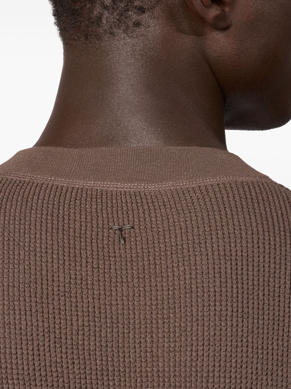 waffle-knit cotton t-shirt - 5