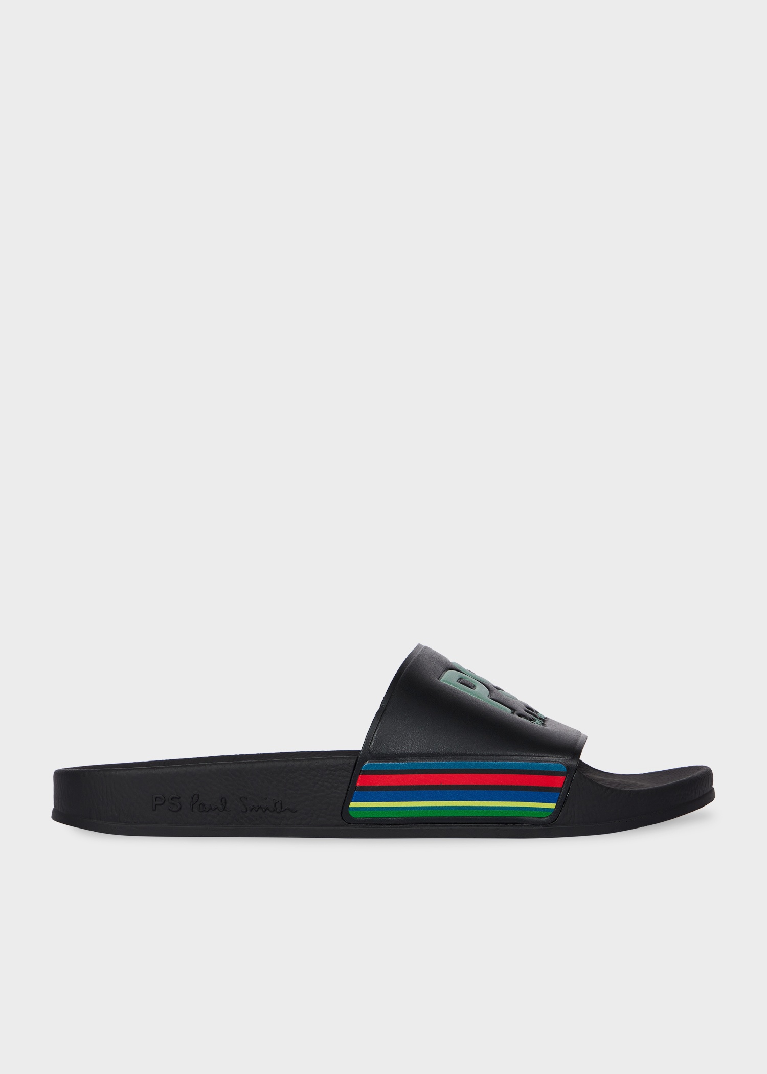 Black 'Sports Stripe' 'Zed' Slides - 1