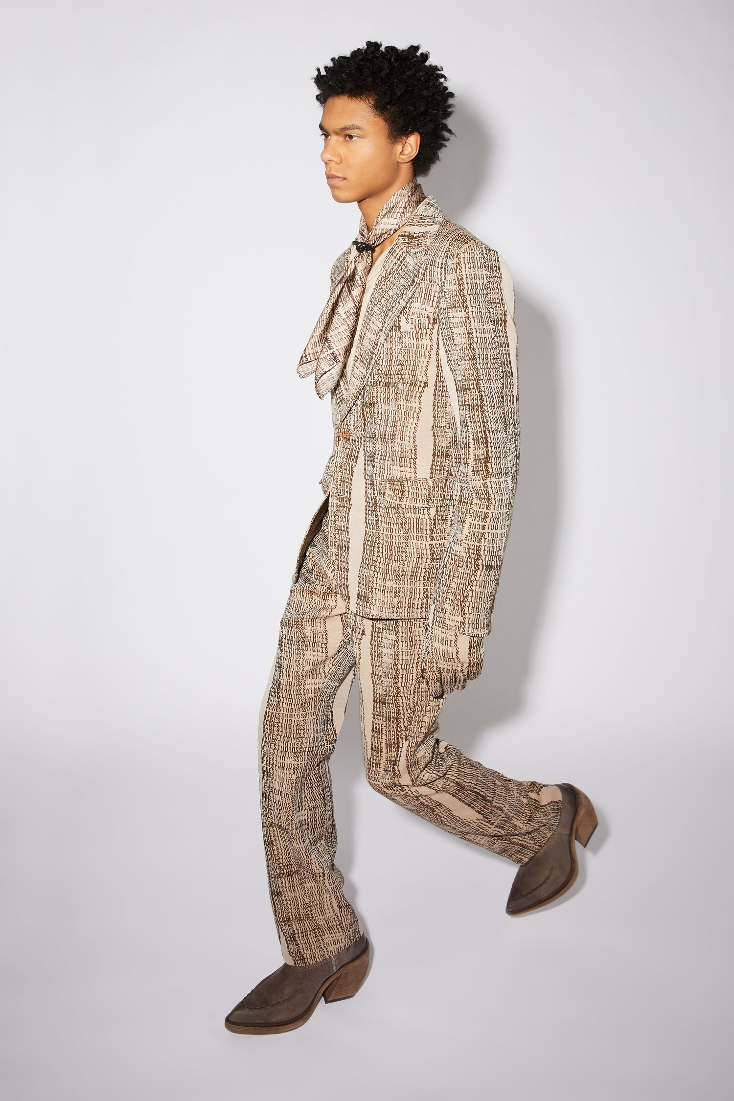 Logo suit jacket - Beige/brown - 5