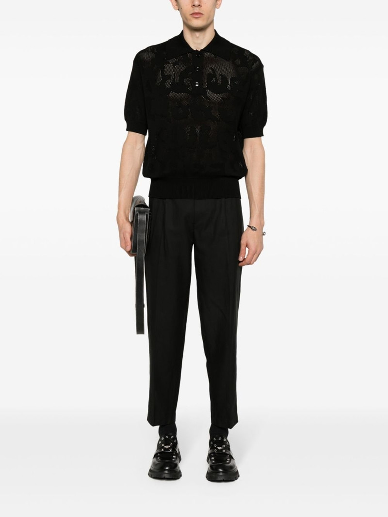 Alexander McQueen open-knit cotton polo shirt outlook