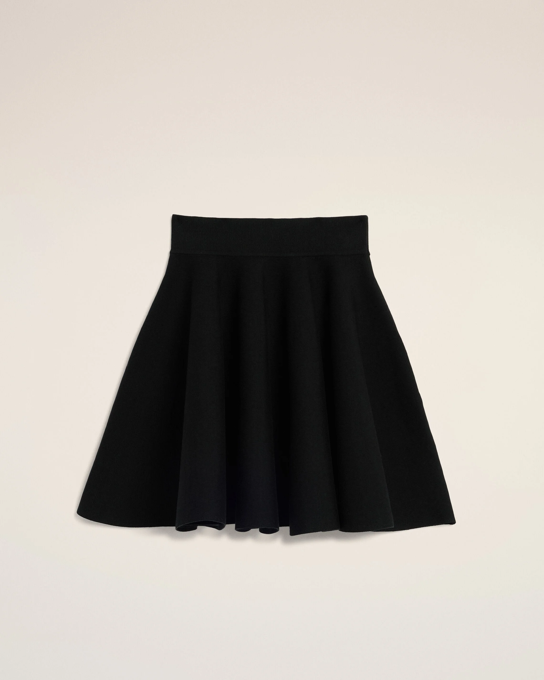 BLACK A-LINE COTTON SKIRT - 1