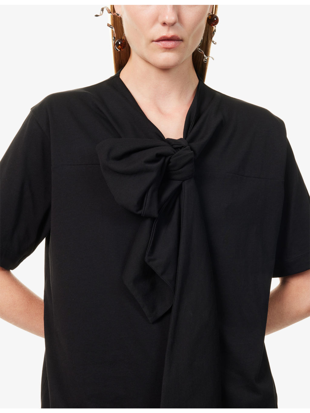 Hebitta Bow-Knot Cotton-Jersey T-Shirt - 5
