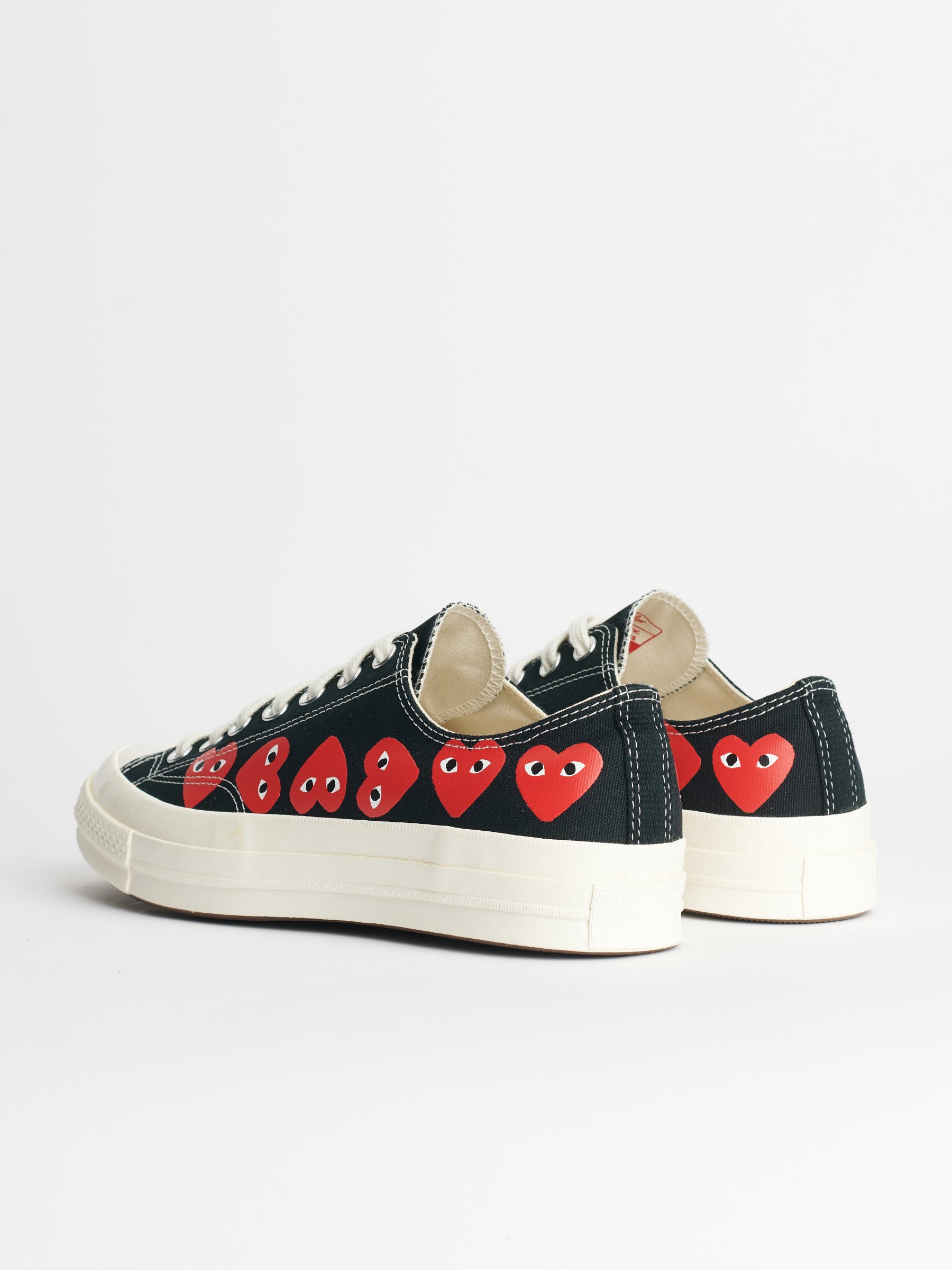 COMME DES GARÇONS PLAY X CONVERSE CHUCK 70 LOW MULTI HEARTS BLACK - 4