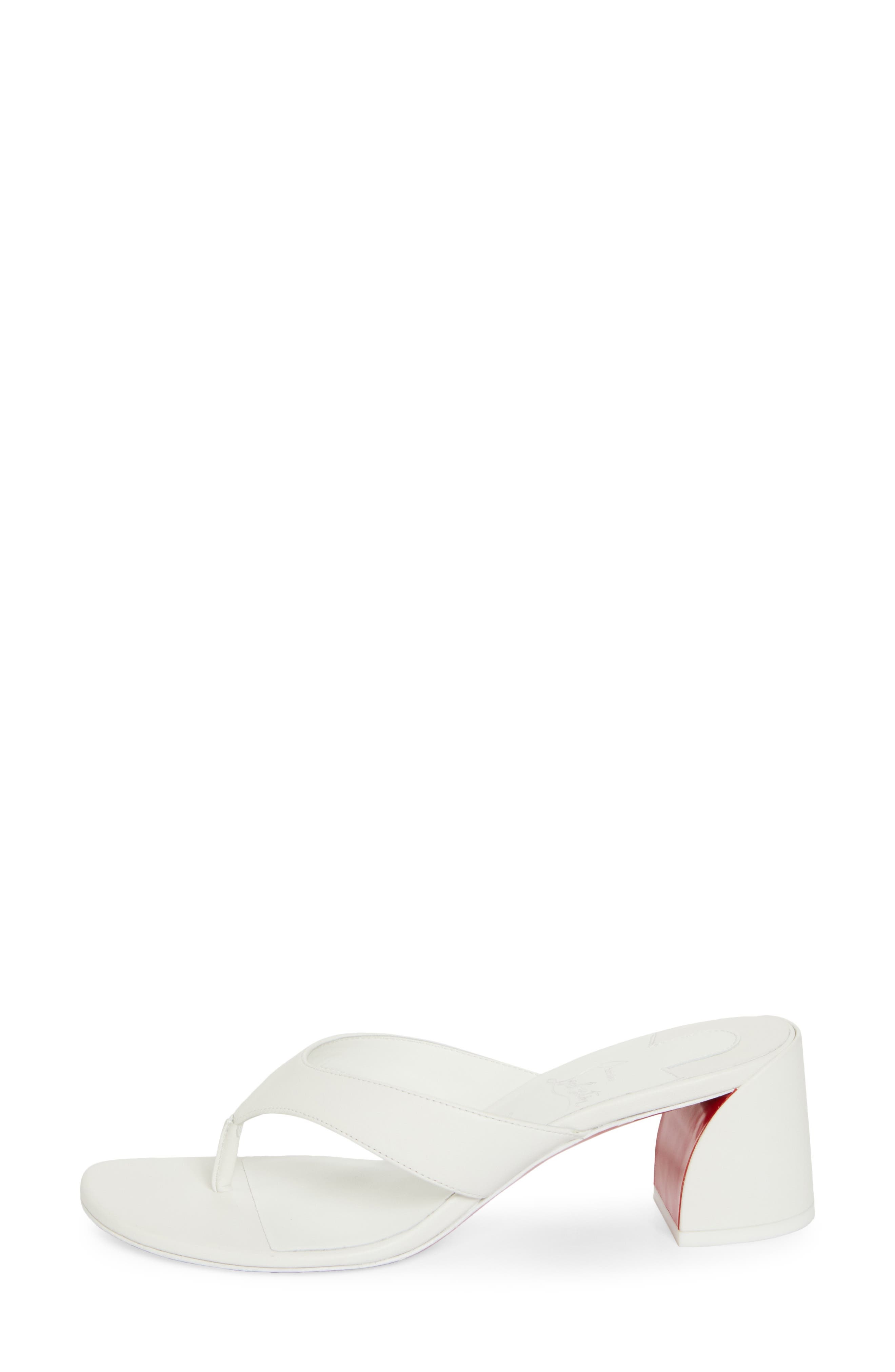 Christian Louboutin Janetonga Thong Sandal in Bianco/Lin Bianco at Nordstrom - 3