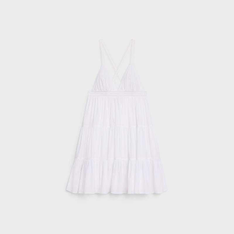CROSS BACK MINI DRESS IN COTTON BATISTE 1