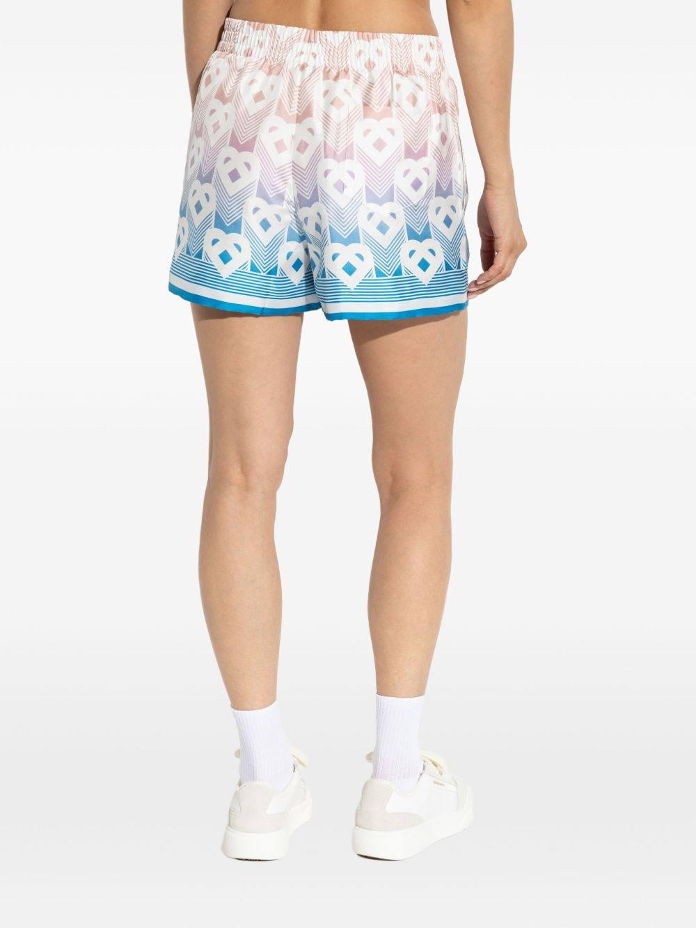 monogram-print silk shorts - 4