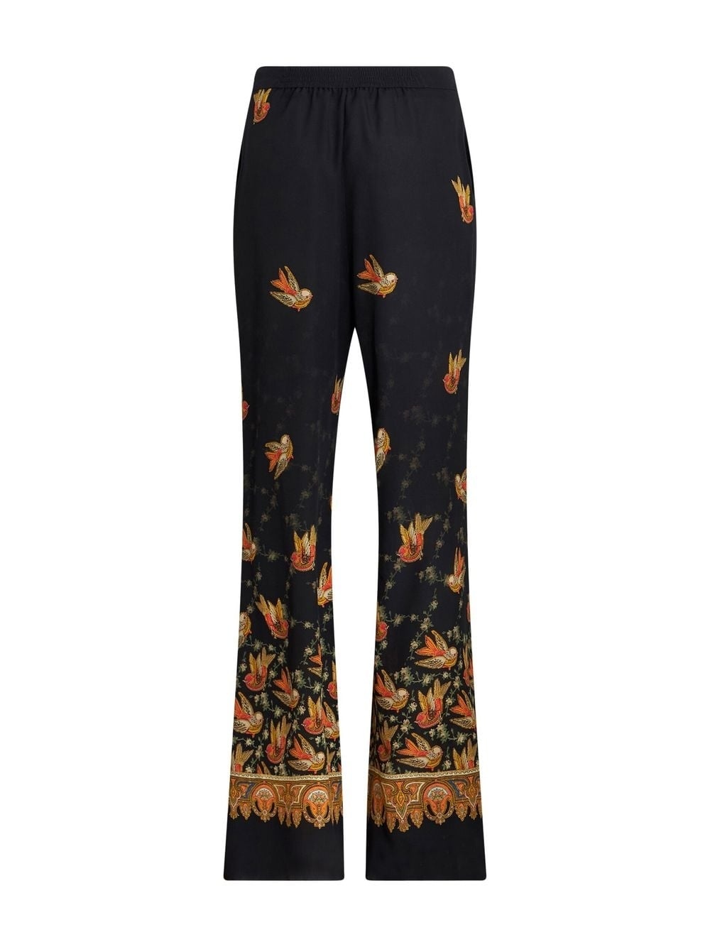 silk paisley-print straight trousers - 6
