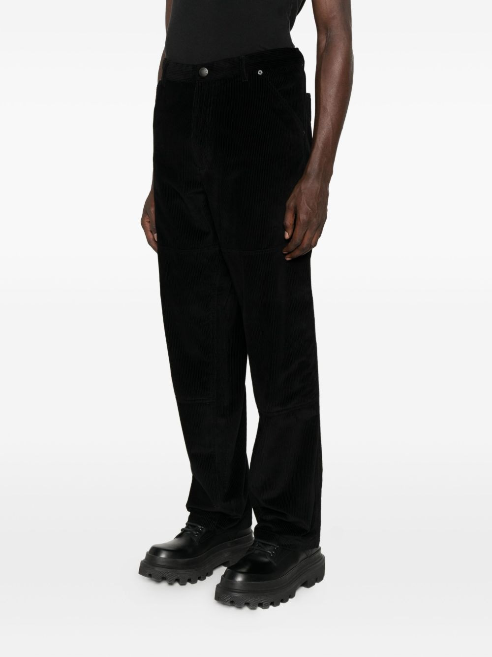 corduroy-panel trousers - 3