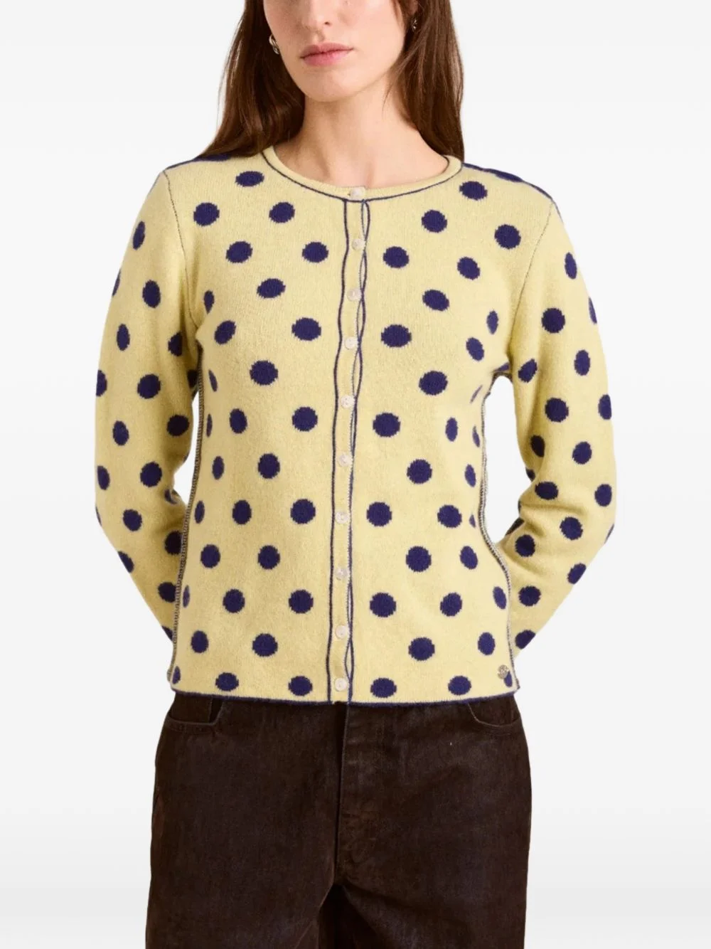 polka-dot reversible cardigan - 1