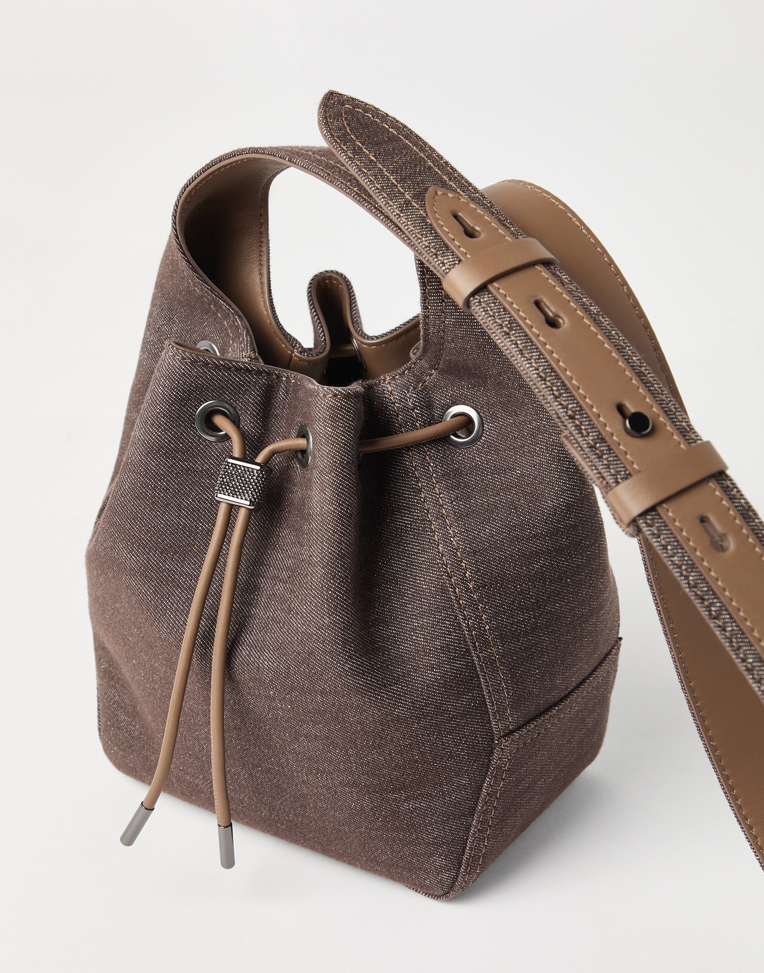 BC Duo small bucket bag in no-fade denim - 3