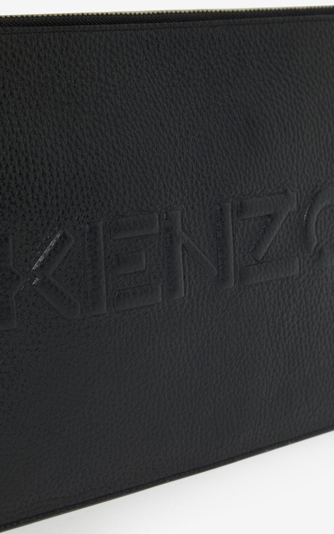 KENZO Imprint large grained leather pouch - 4